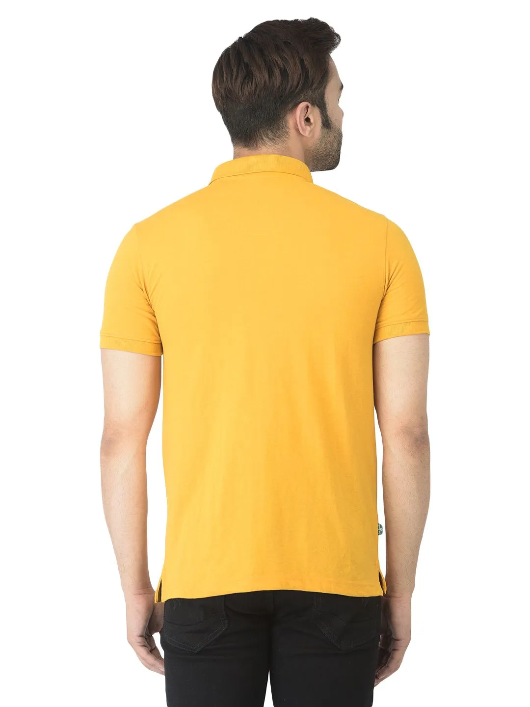 Mustard Polo T-shirt for men - Thumbnail 5