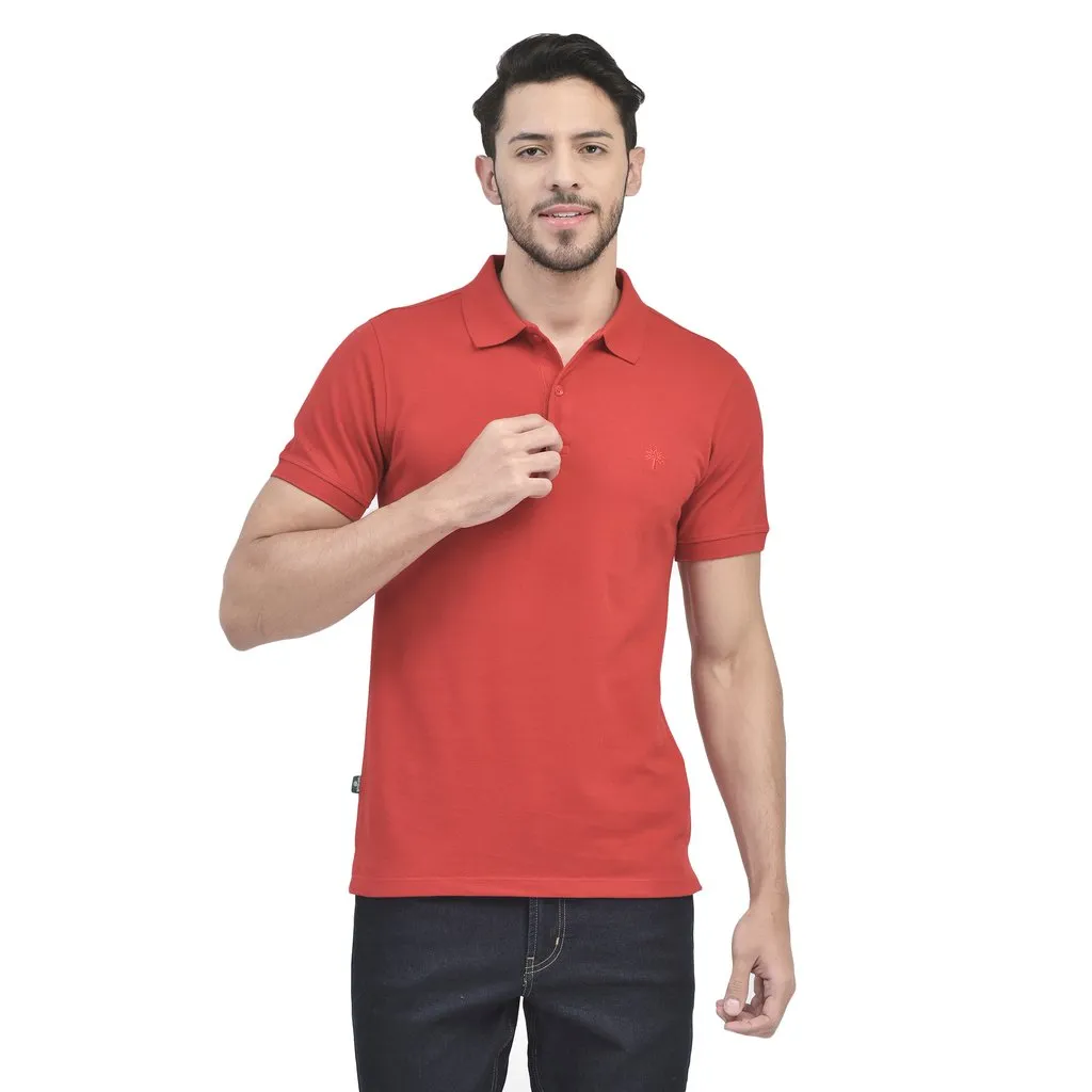 Red Polo T-shirt for men - Thumbnail 2