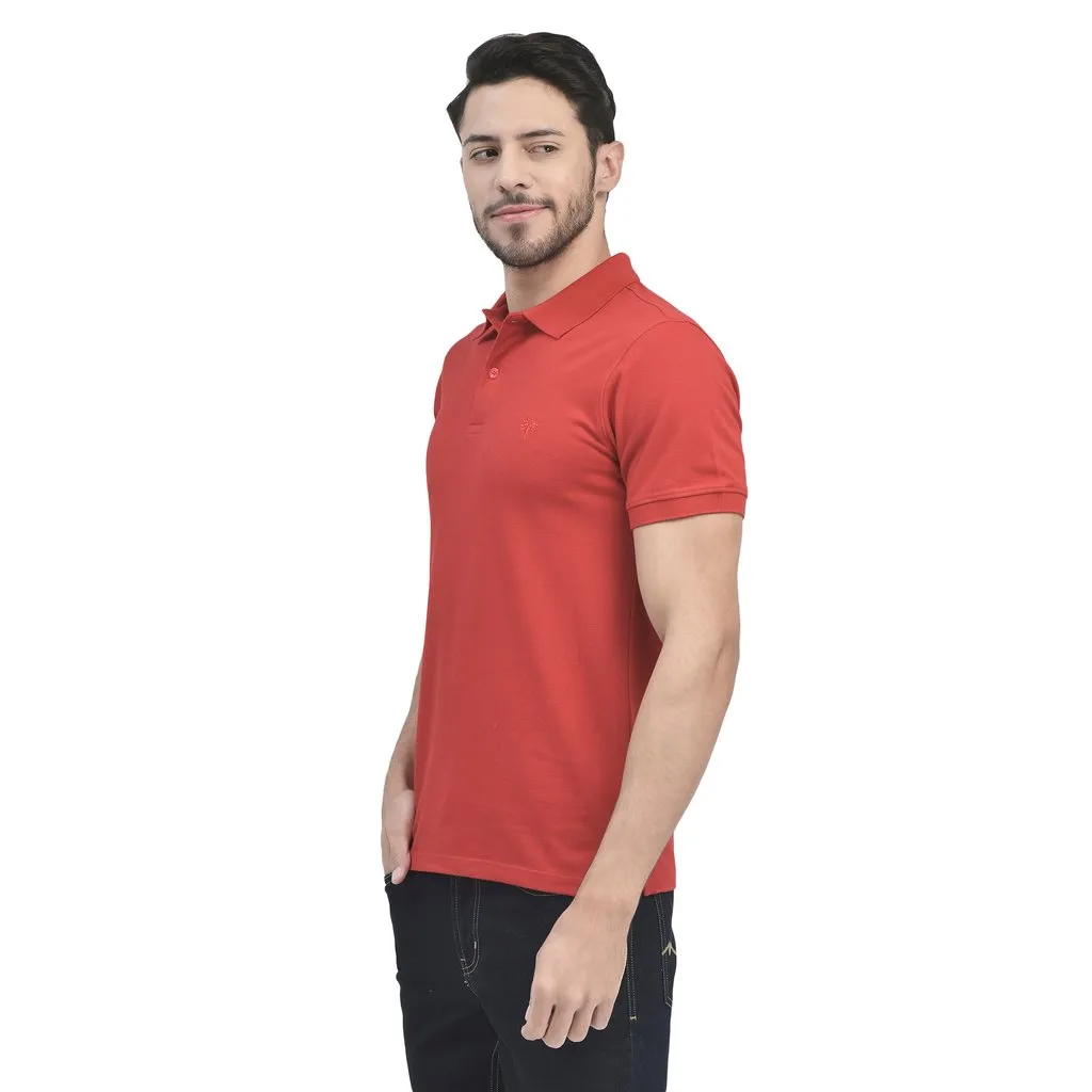 Red Polo T-shirt for men - Thumbnail 3