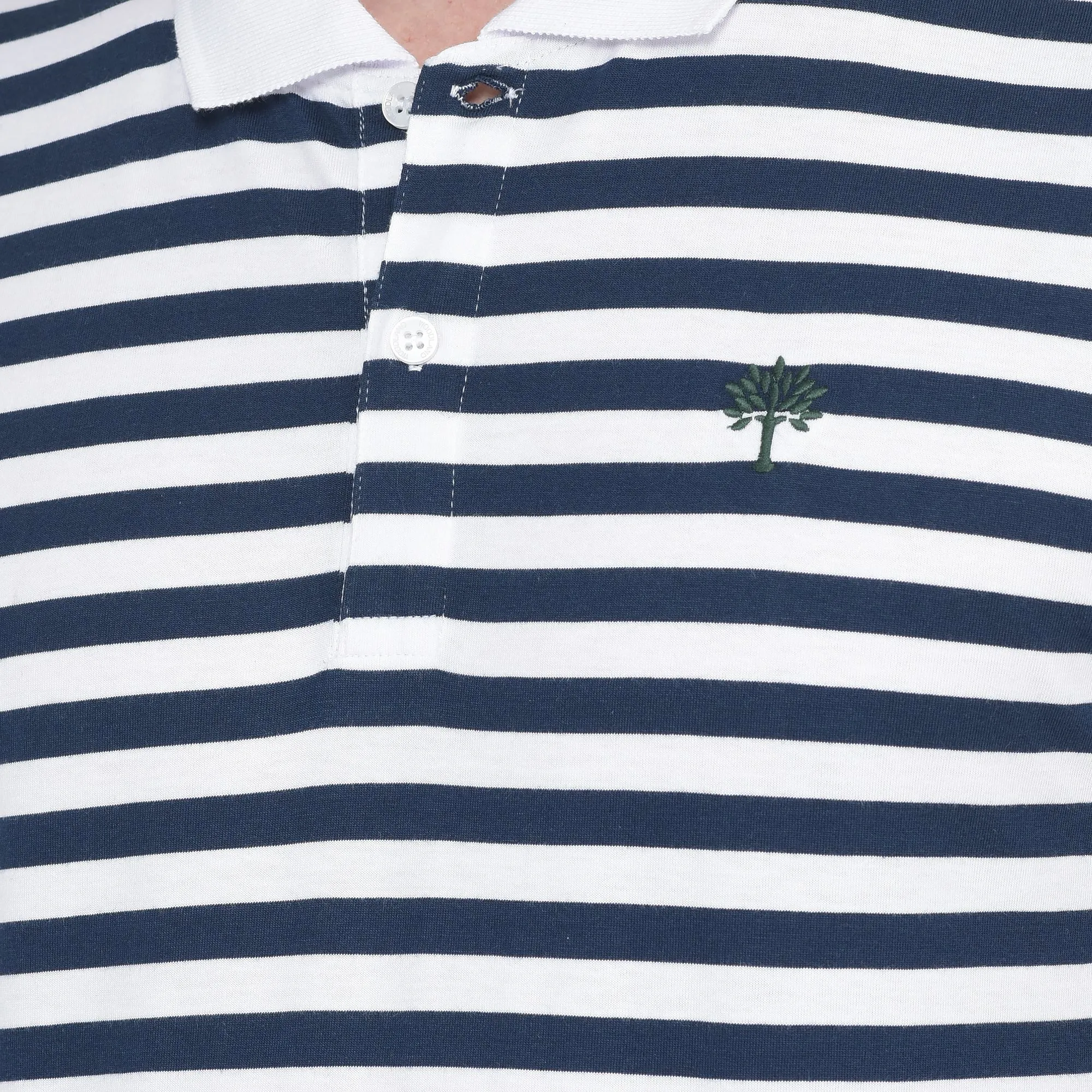 White/Navy Polo T-shirt for Men - Thumbnail 6