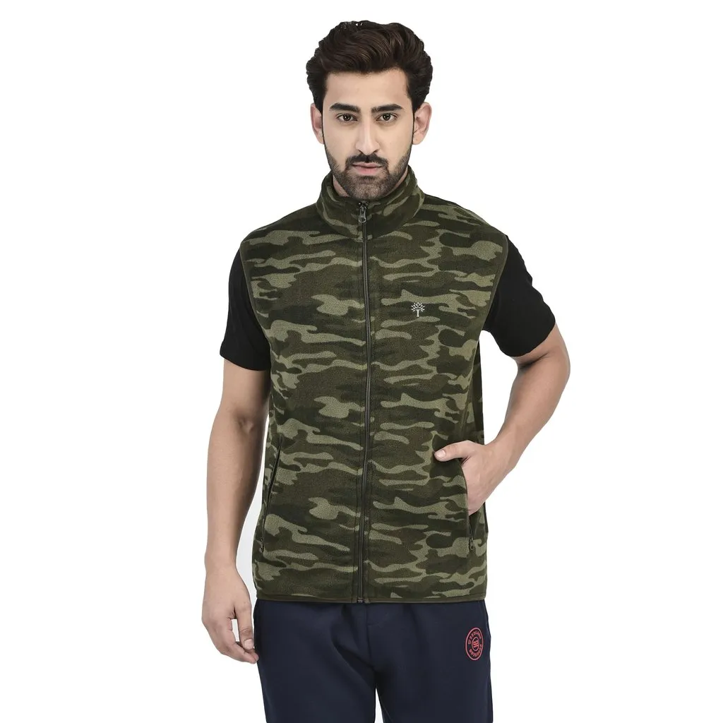 Olive vest for men - Thumbnail 2