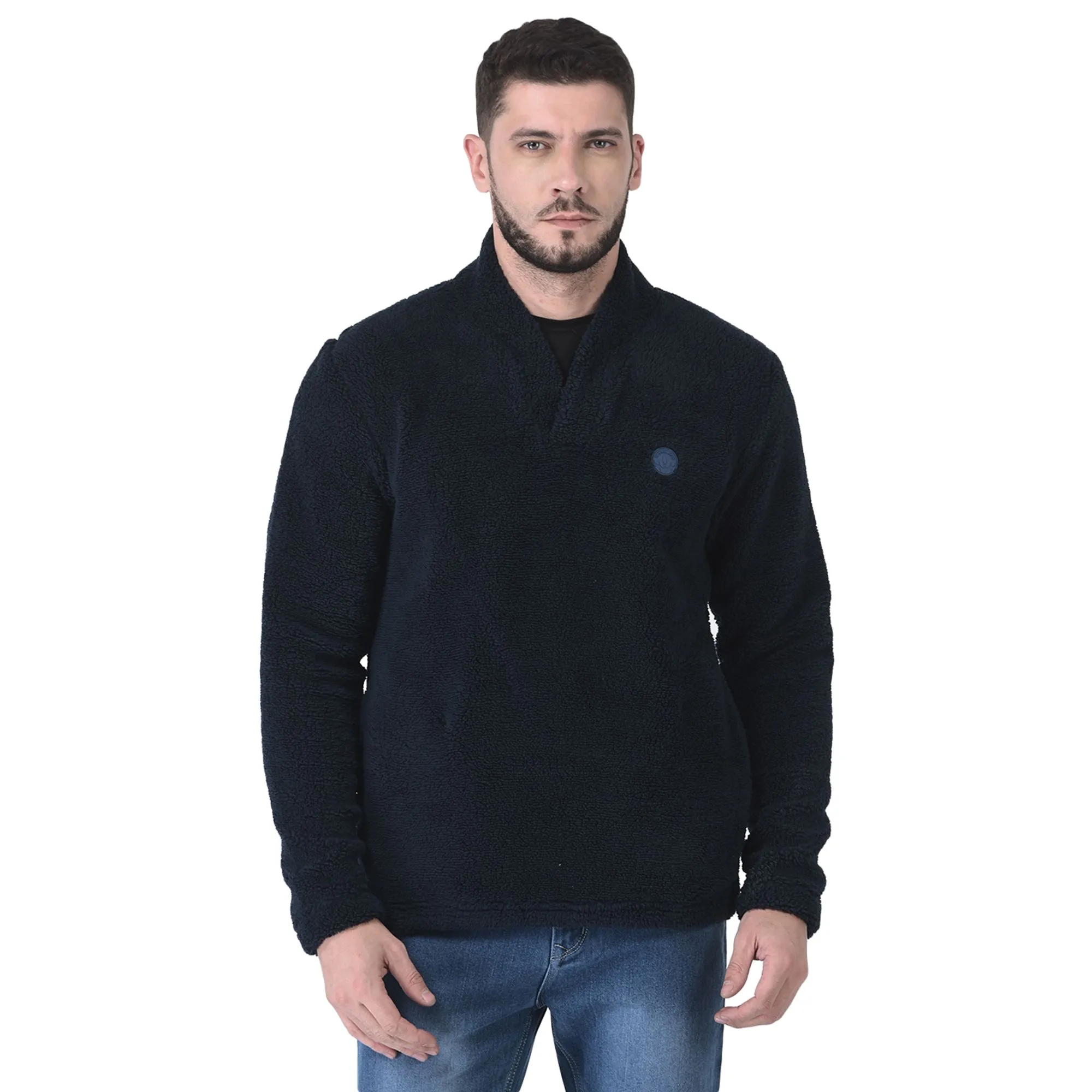 Navy Sweatshirt for Men - Thumbnail 2