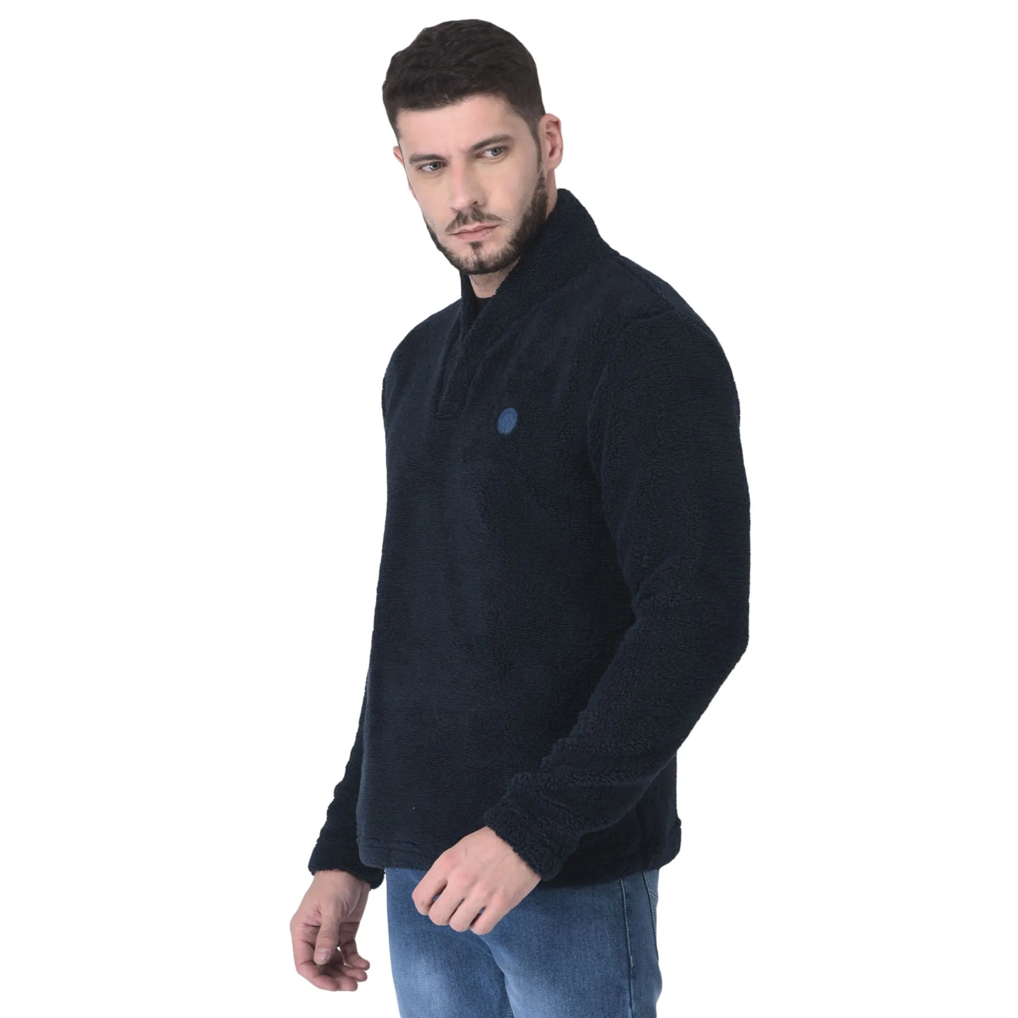 Navy Sweatshirt for Men - Thumbnail 3
