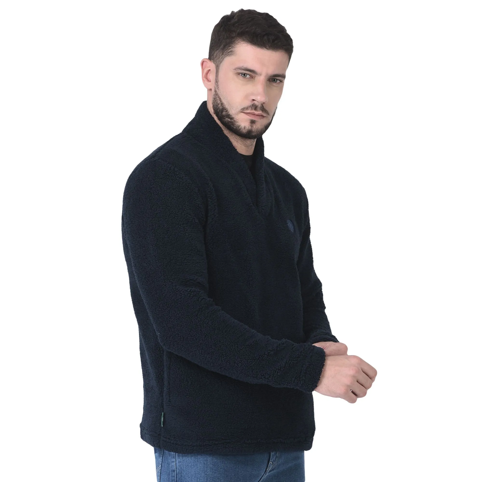 Navy Sweatshirt for Men - Thumbnail 4