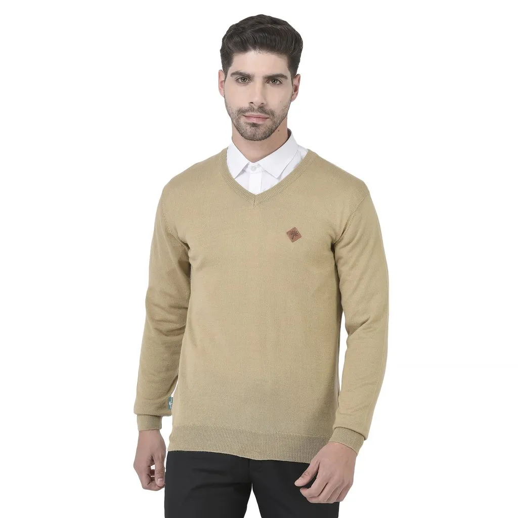 Khaki pullover for men - Thumbnail 2
