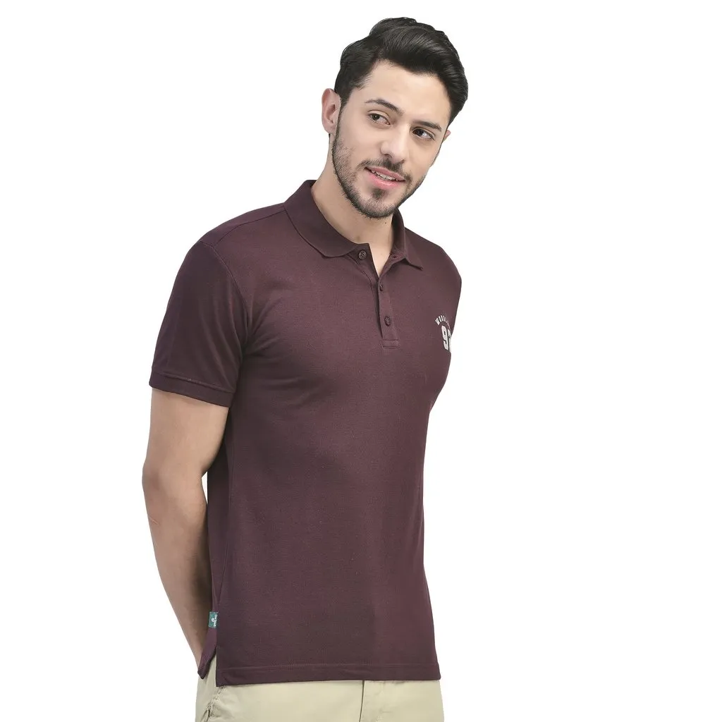 Wine Polo T-shirt for Men - Thumbnail 4