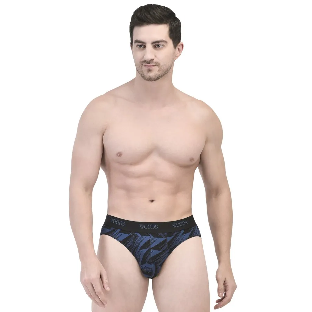 Woods Black/Navy Micrifibre Briefs for Men - Thumbnail 1