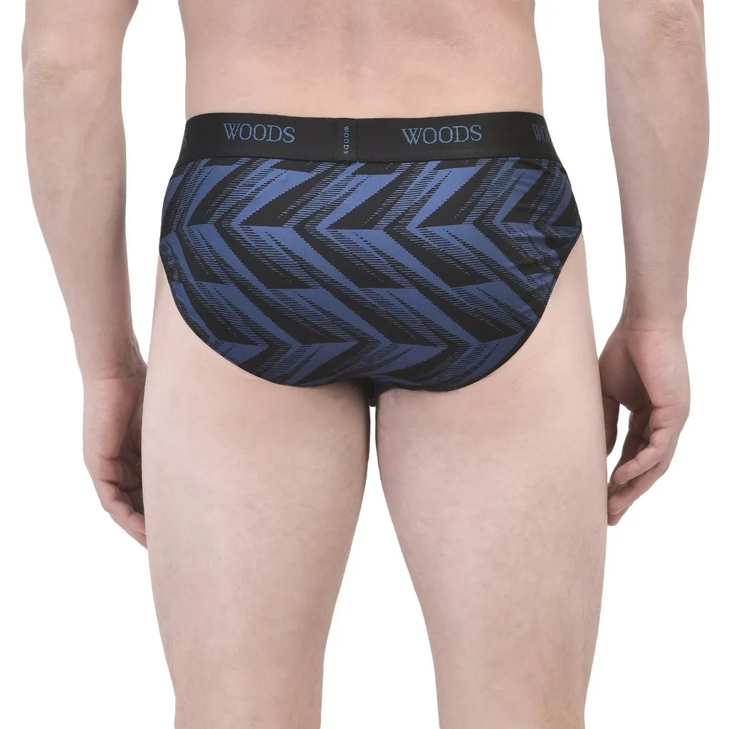 Woods Black/Navy Micrifibre Briefs for Men - Thumbnail 4