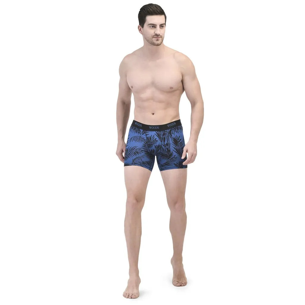 Woods Black/Blue Microfibre Trunk for Men - Thumbnail 2
