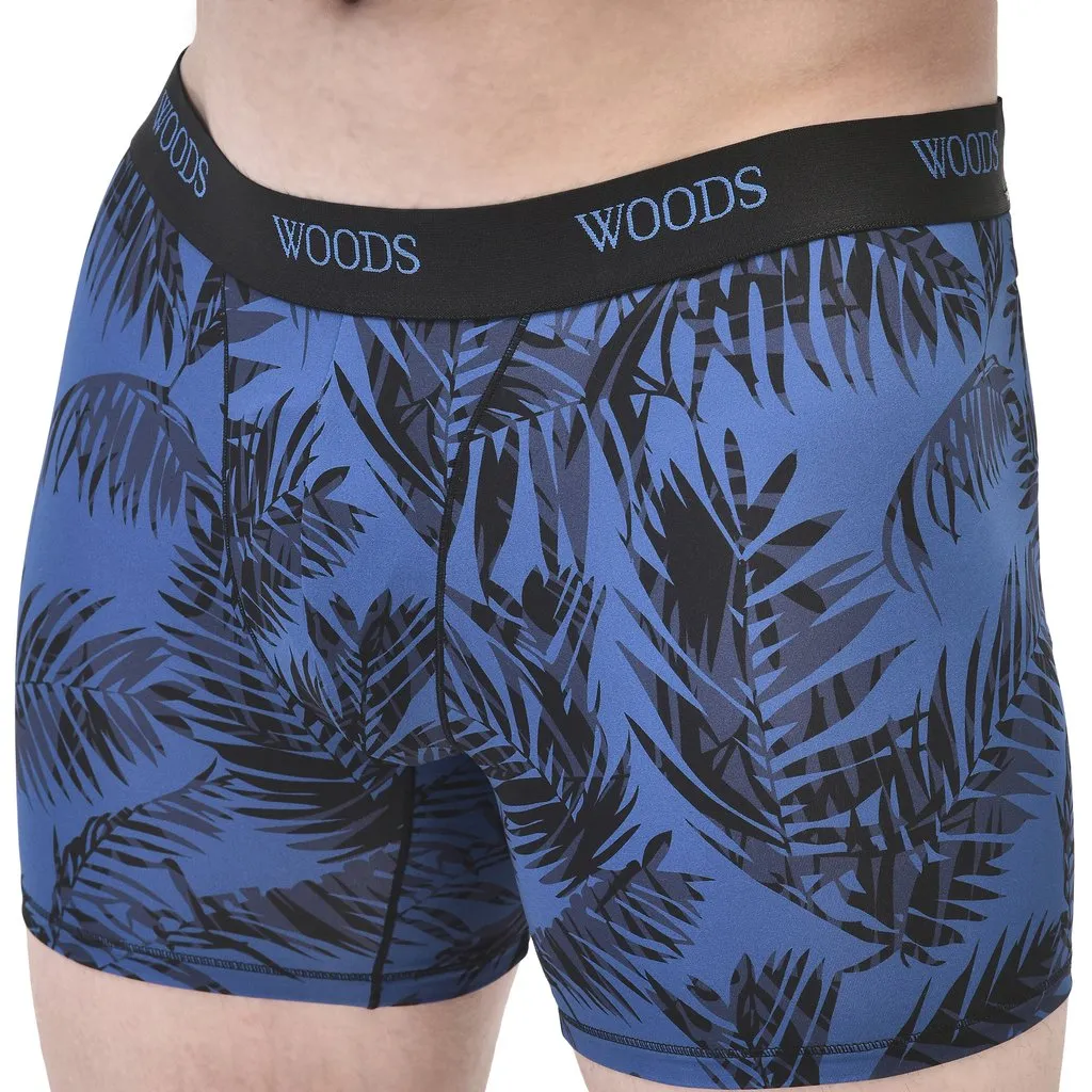 Woods Black/Blue Microfibre Trunk for Men - Thumbnail 3