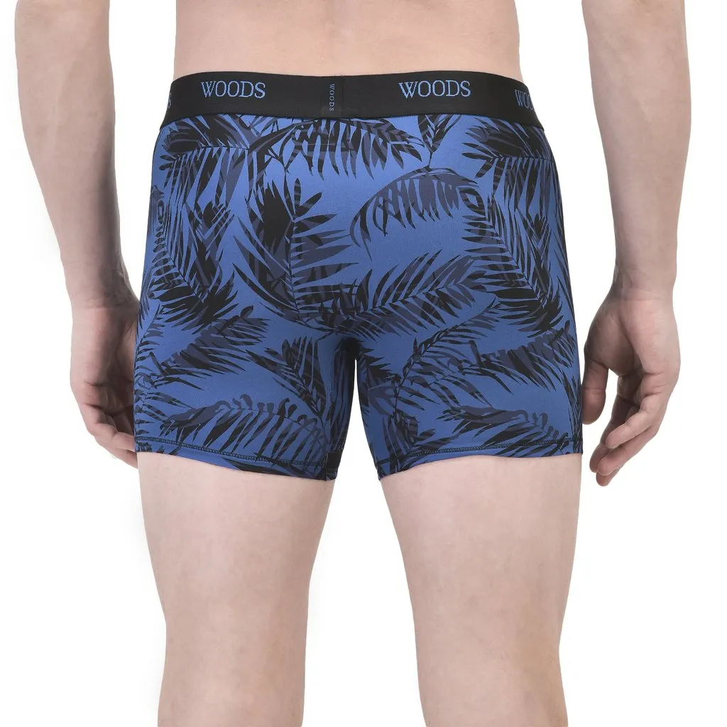Woods Black/Blue Microfibre Trunk for Men - Thumbnail 4