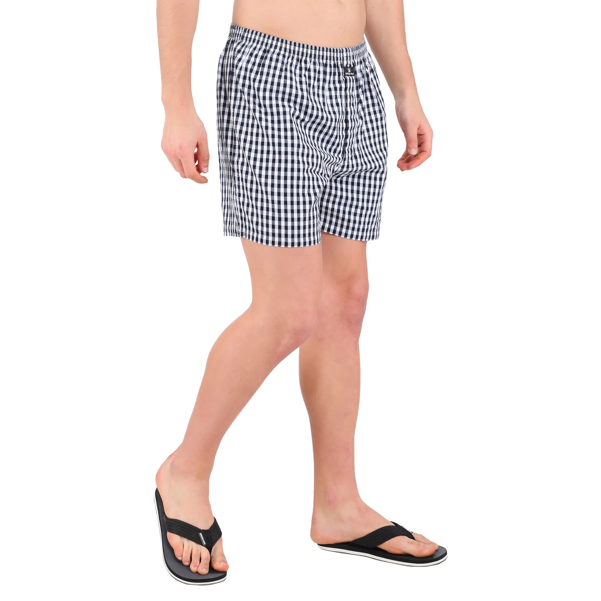 Black and white boxers for men - Thumbnail 4