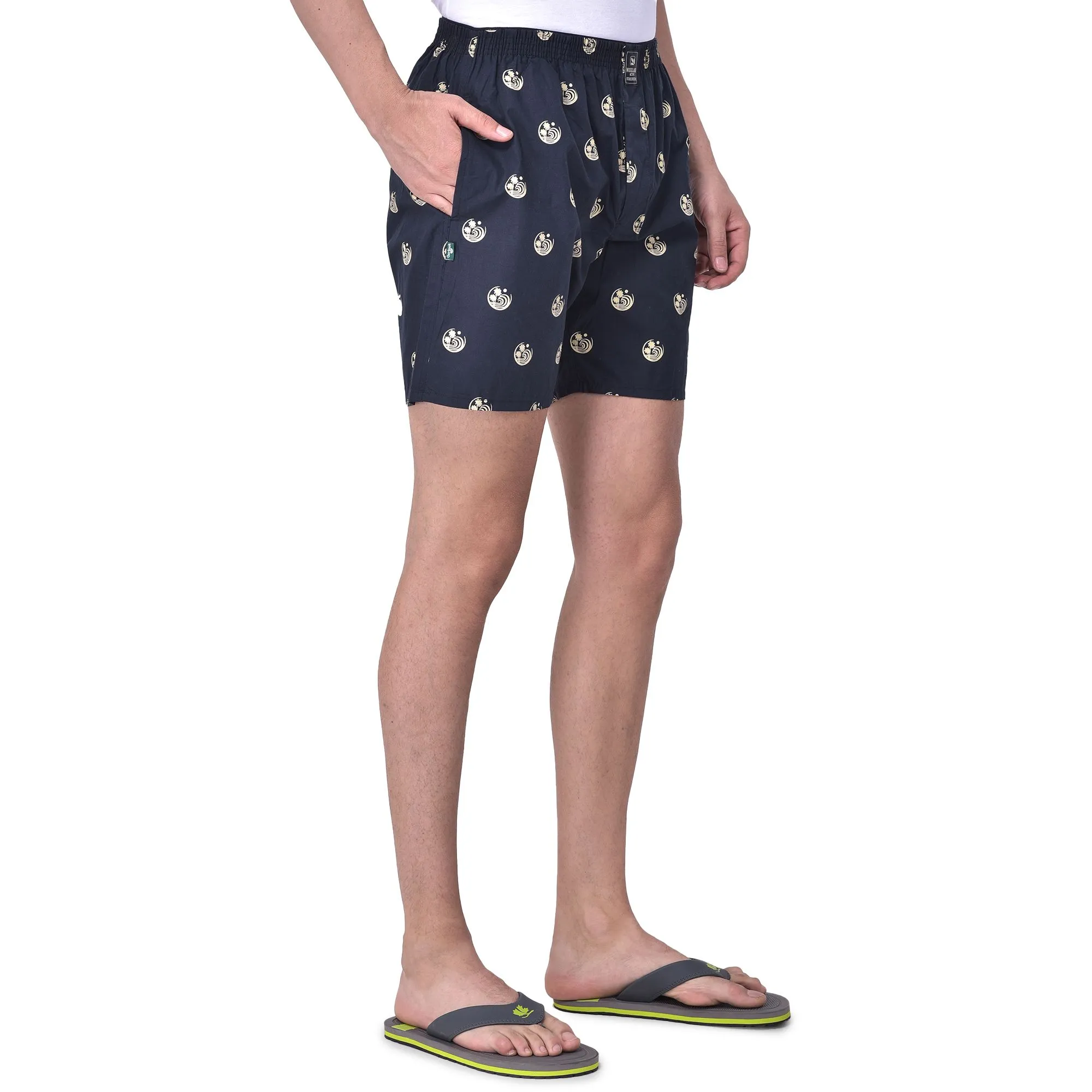 Black printed boxers for men - Thumbnail 4