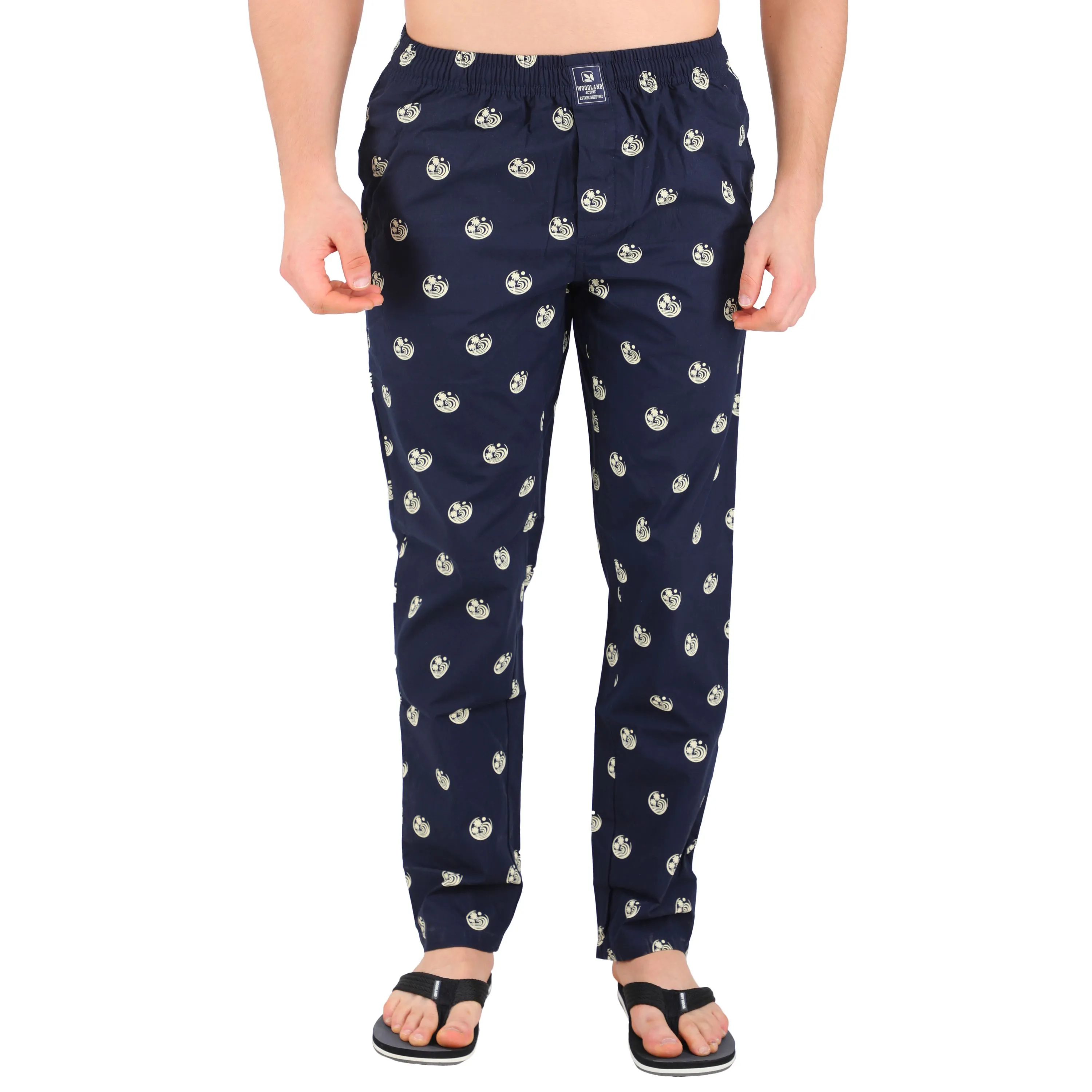 Navy nightwear pants for men - Thumbnail 2
