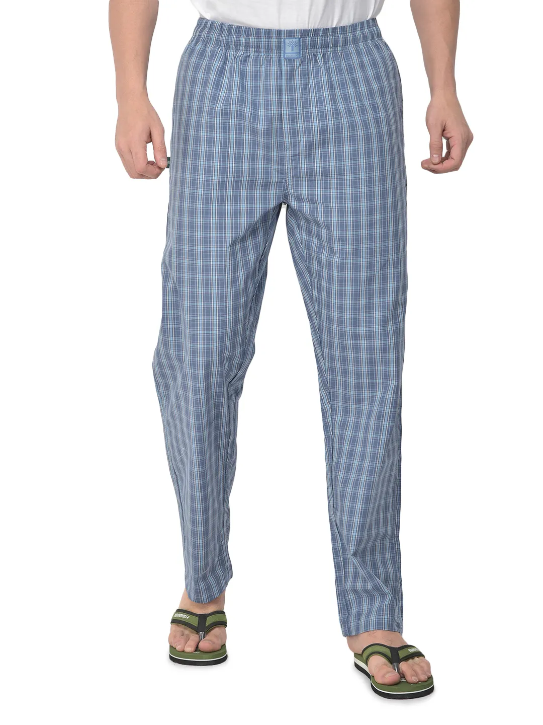 Woodland Men Blue/Sblue Cotton Pyjamas - Thumbnail 2