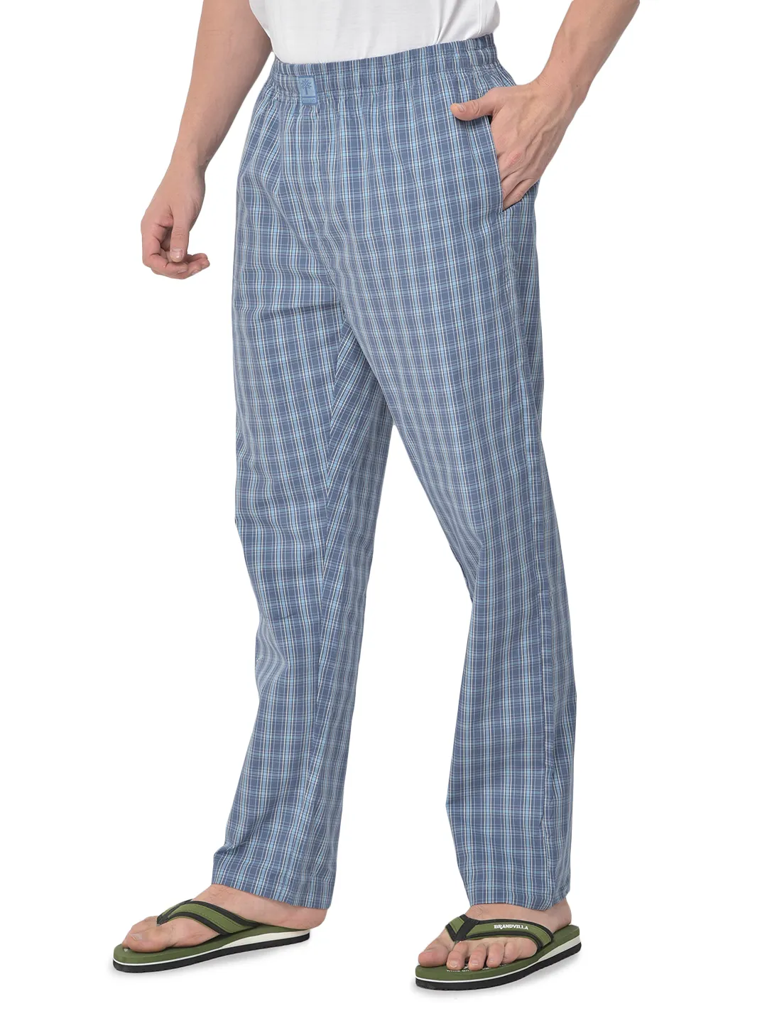 Woodland Men Blue/Sblue Cotton Pyjamas - Thumbnail 3