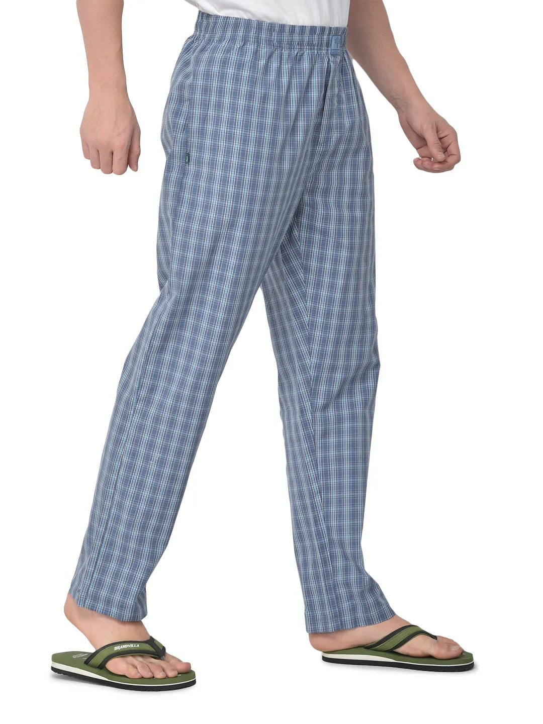Woodland Men Blue/Sblue Cotton Pyjamas - Thumbnail 4