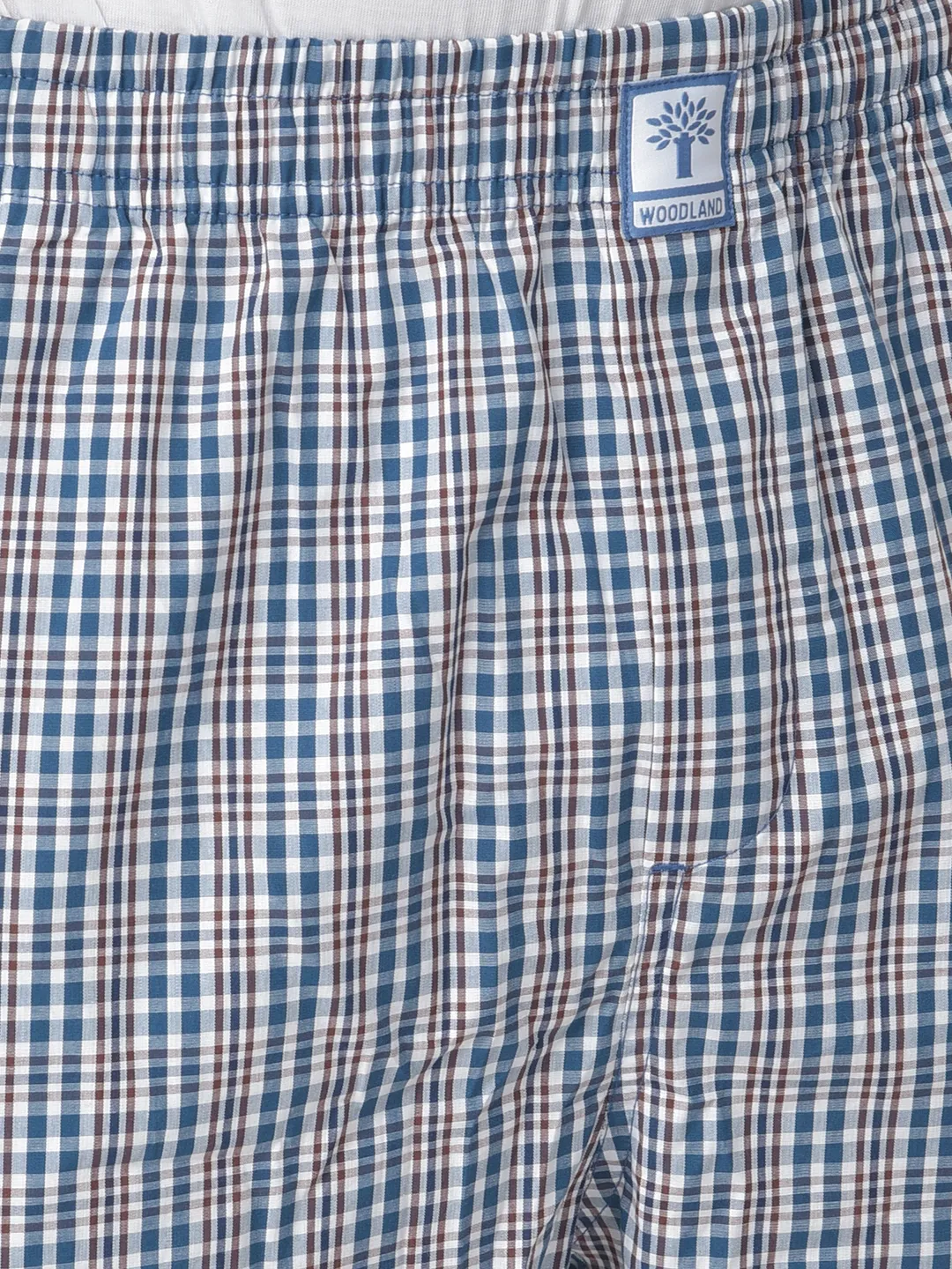 Woodland Men Navy/Brown Cotton Pyjamas - Thumbnail 6