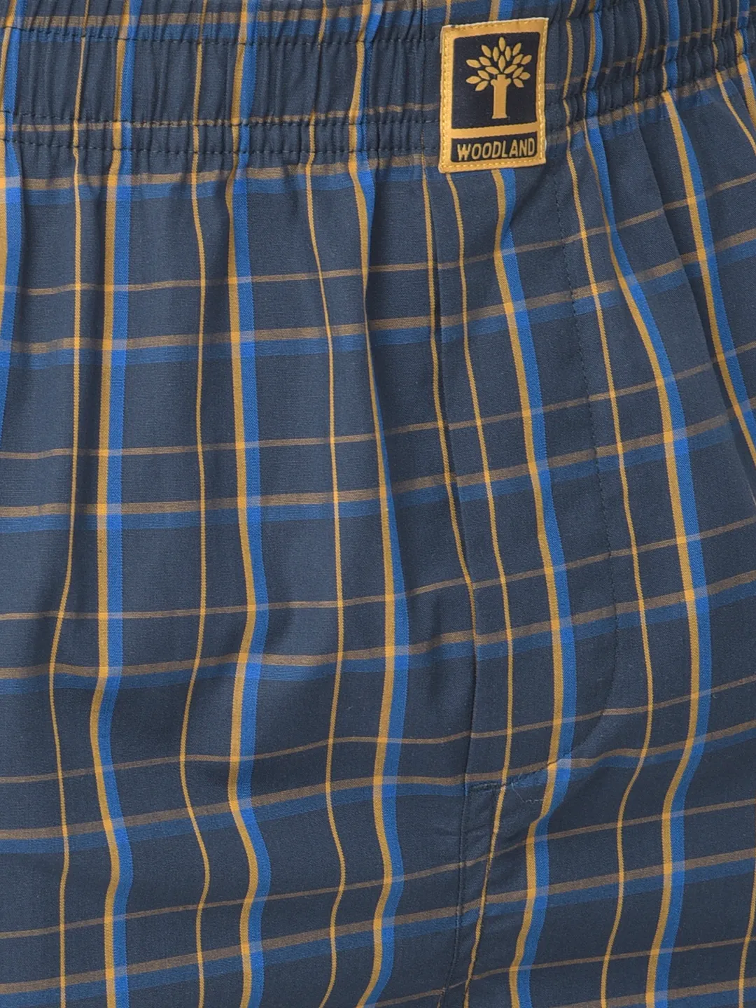 Woodland Men Navy/Mustard Cotton Pyjamas - Thumbnail 6