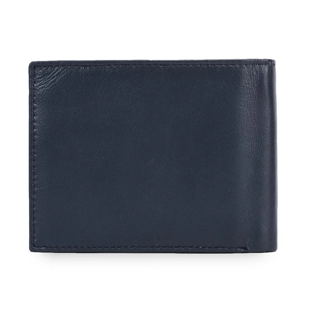 Navy Leather Wallet For Men - Thumbnail 2