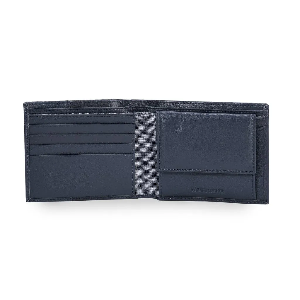 Navy Leather Wallet For Men - Thumbnail 3