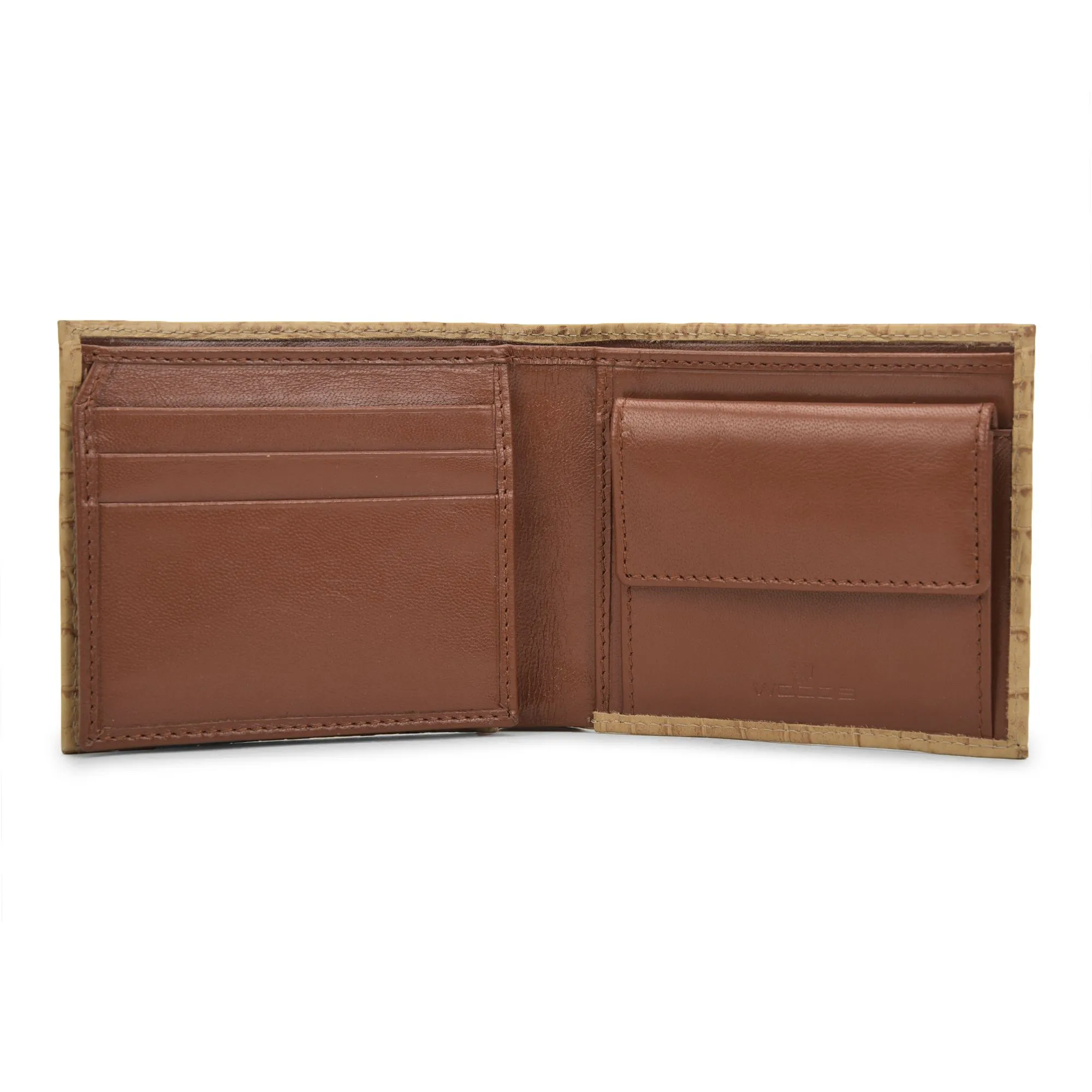 Camel/Tan bifold wallet for men - Thumbnail 5
