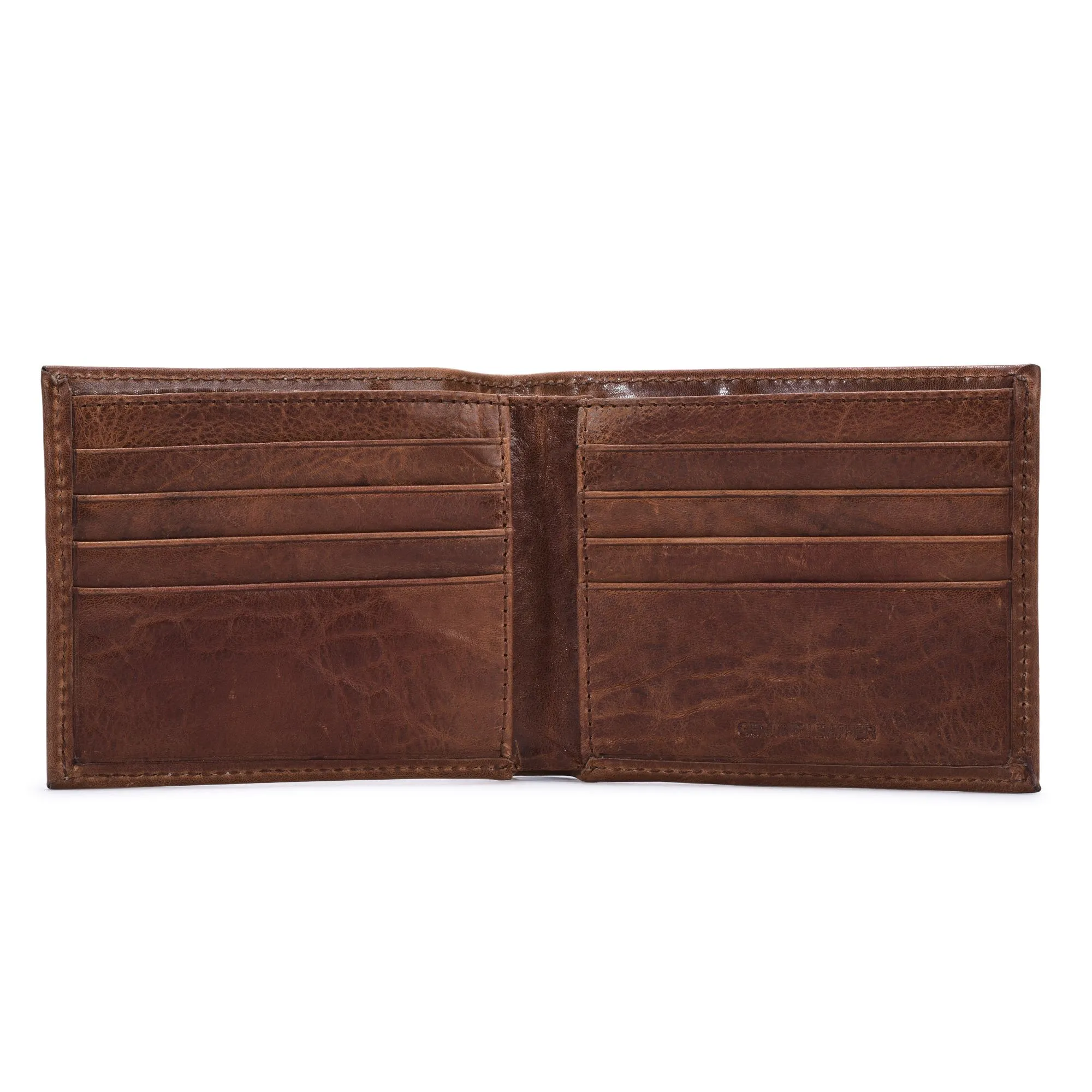 Tan bifold leather wallet for men - Thumbnail 3