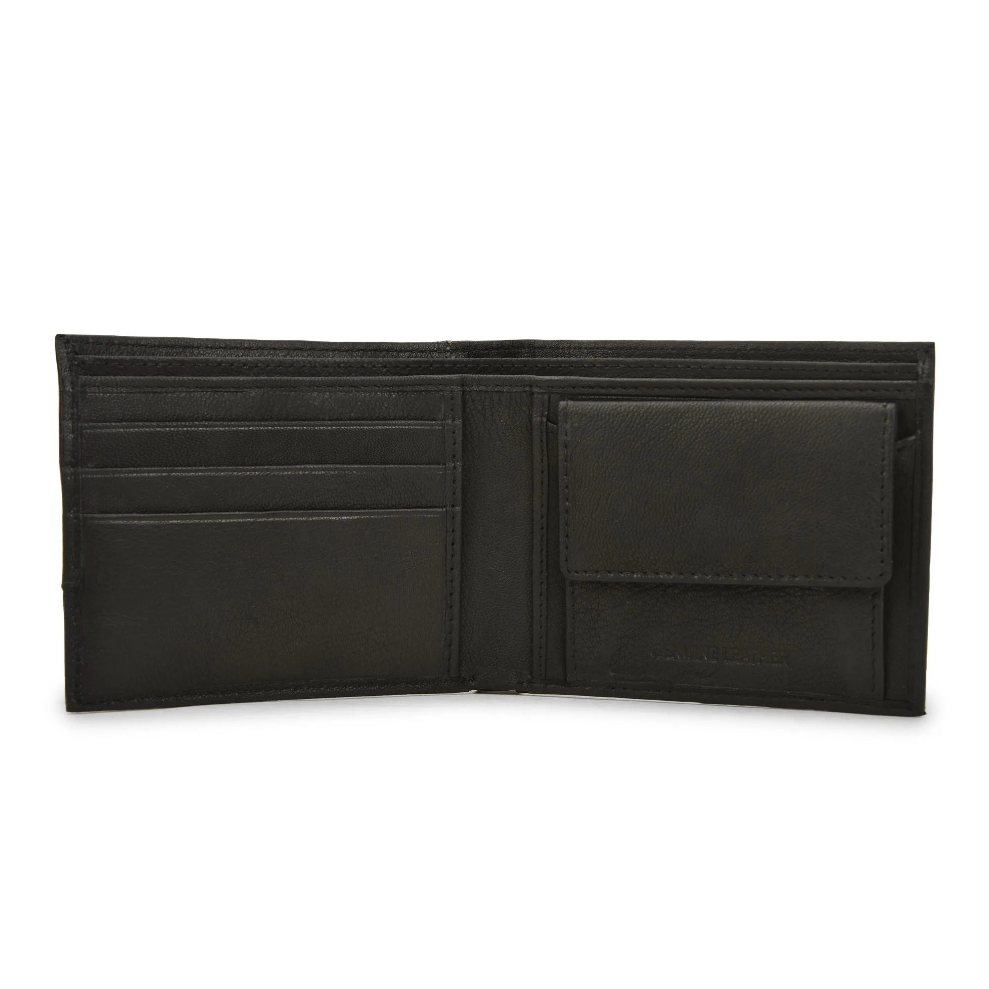 Black bifold wallet for men - Thumbnail 3