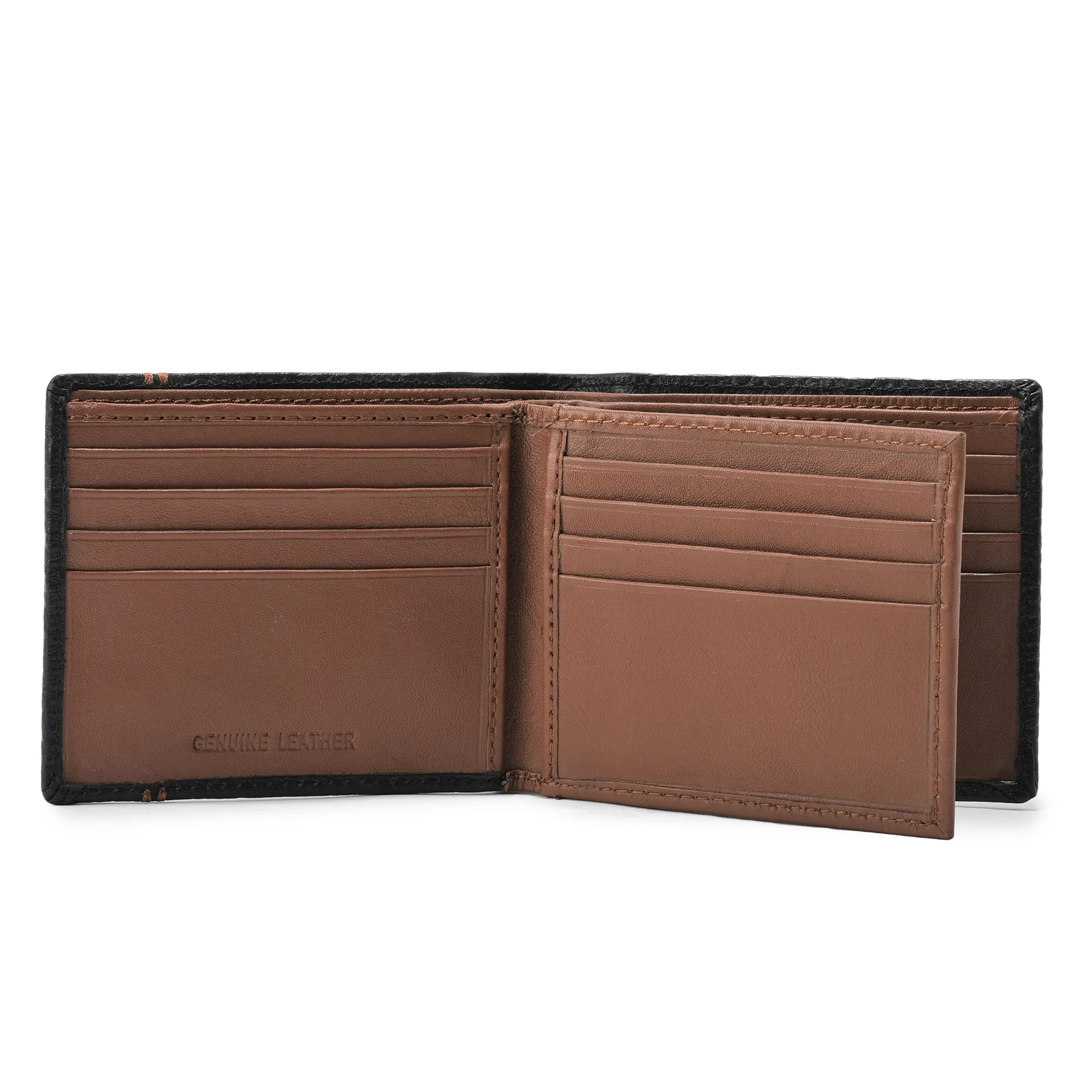 Woodland Black/Tan Premium Softy Leather Wallet - Thumbnail 5