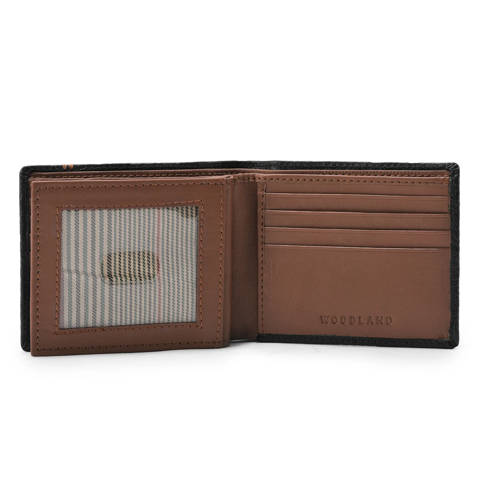 Woodland Black/Tan Premium Softy Leather Wallet - Thumbnail 6