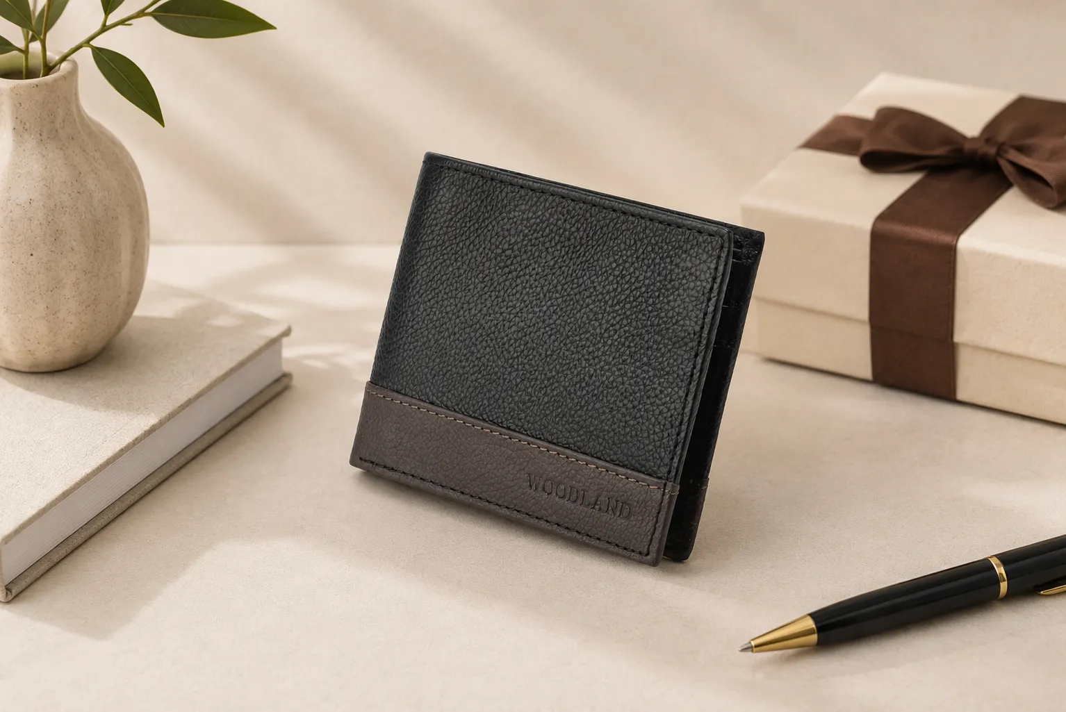 Woodland Men Black/Brown Premium Softy Leather Wallet - Thumbnail 5