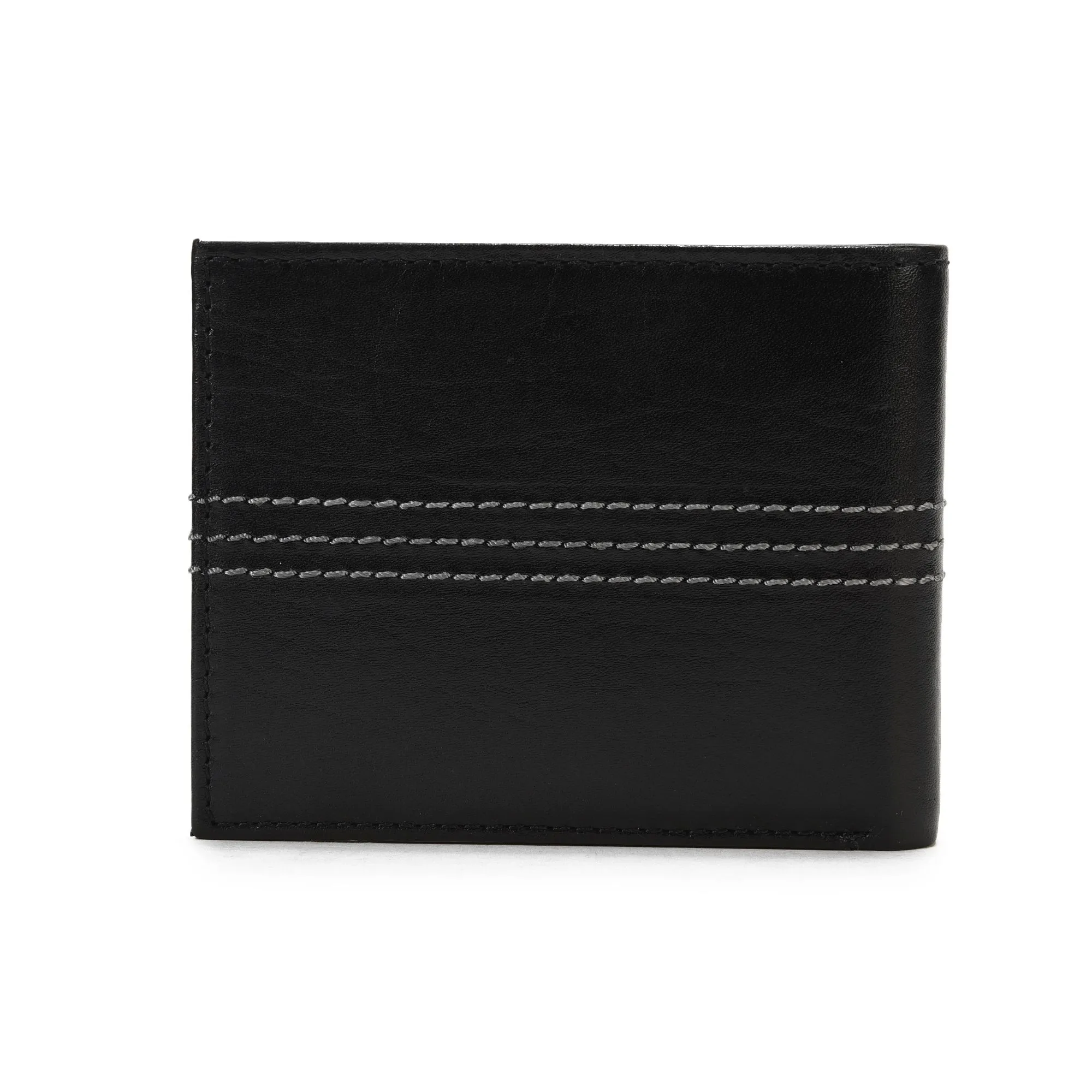 Black leather wallet for men - Thumbnail 2