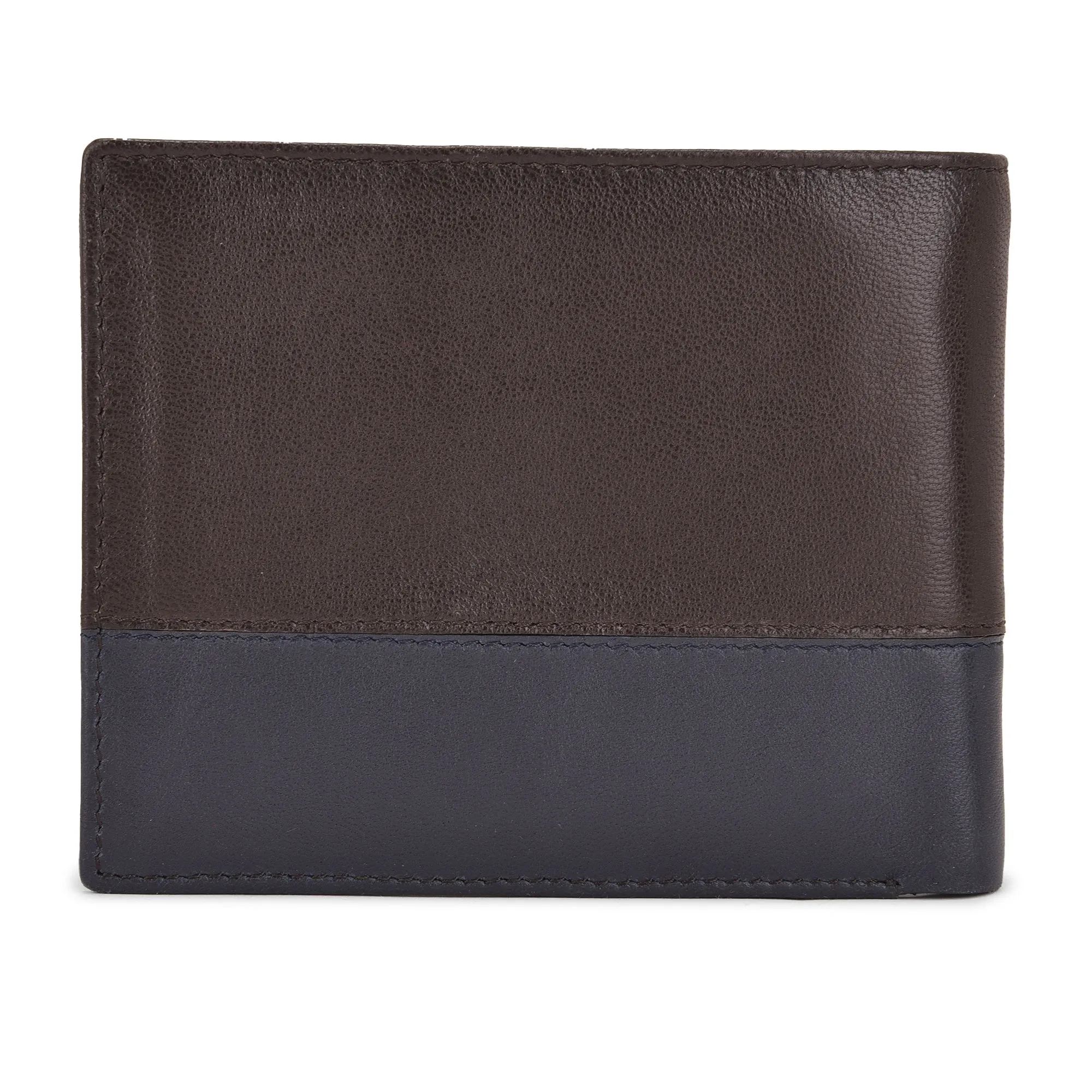 Brown/ navy bi-fold wallet - Thumbnail 2