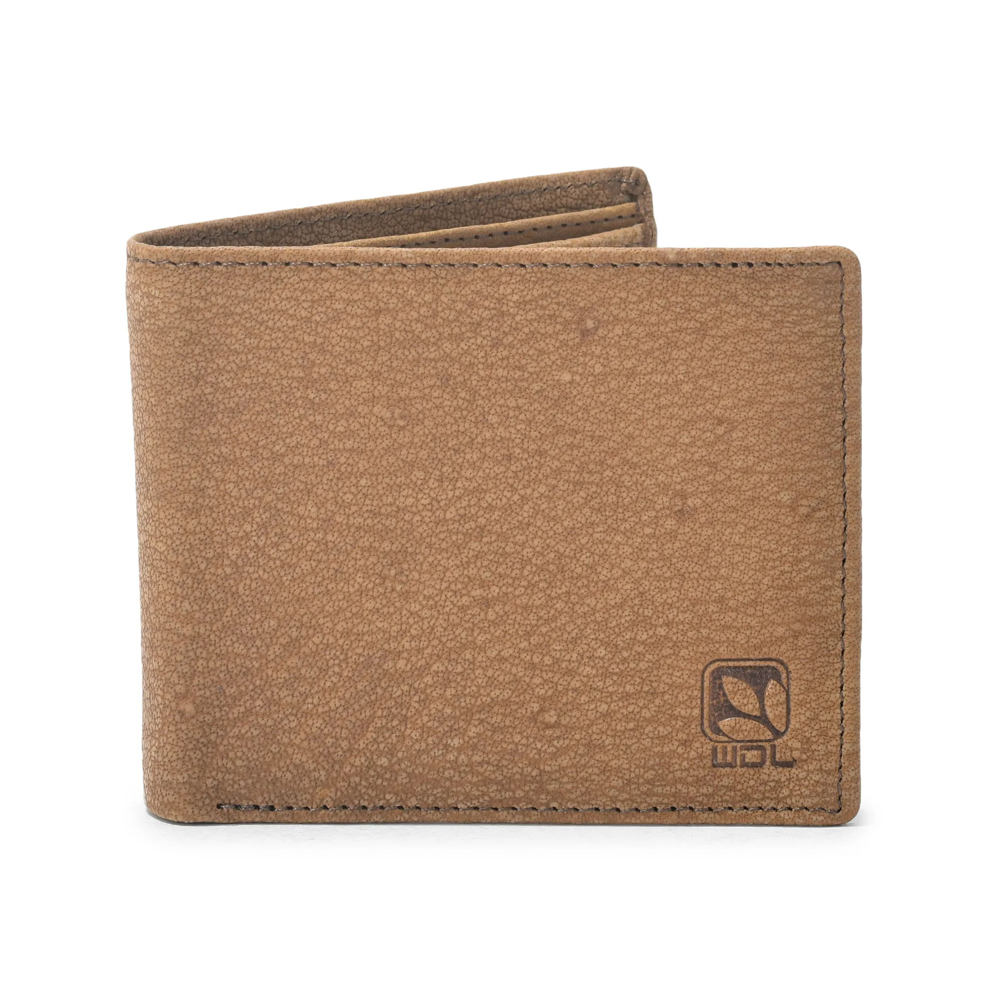Nubuk Leather Men Camel Wallet - Image 1