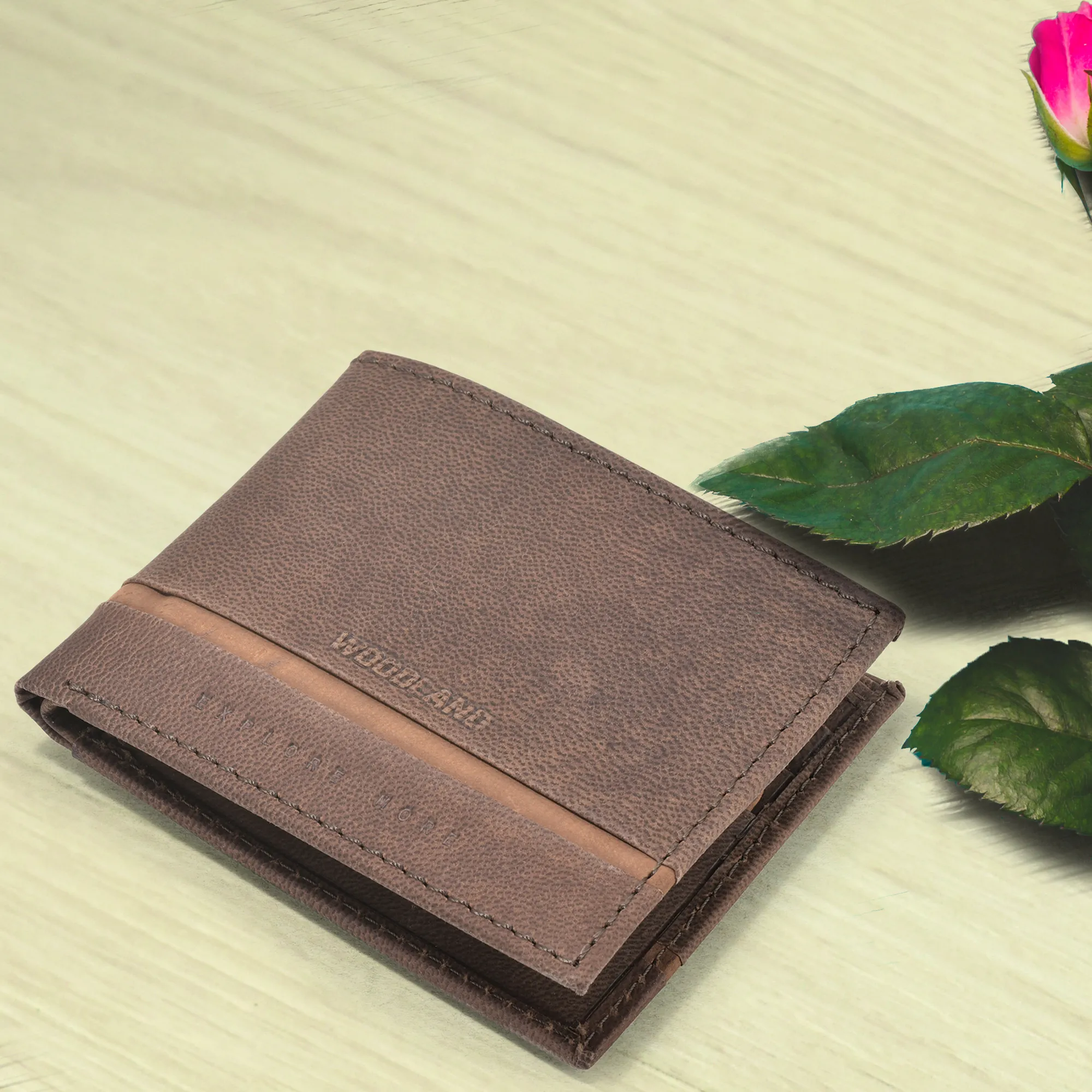 Woodland Brown Oil Pull Up Wallet - Thumbnail 4