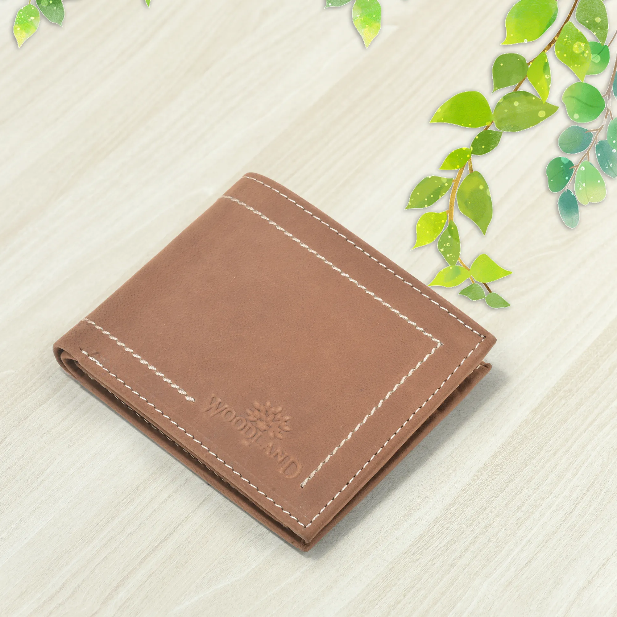 Woodland Rust Nubuck Wallet For Men - Thumbnail 5