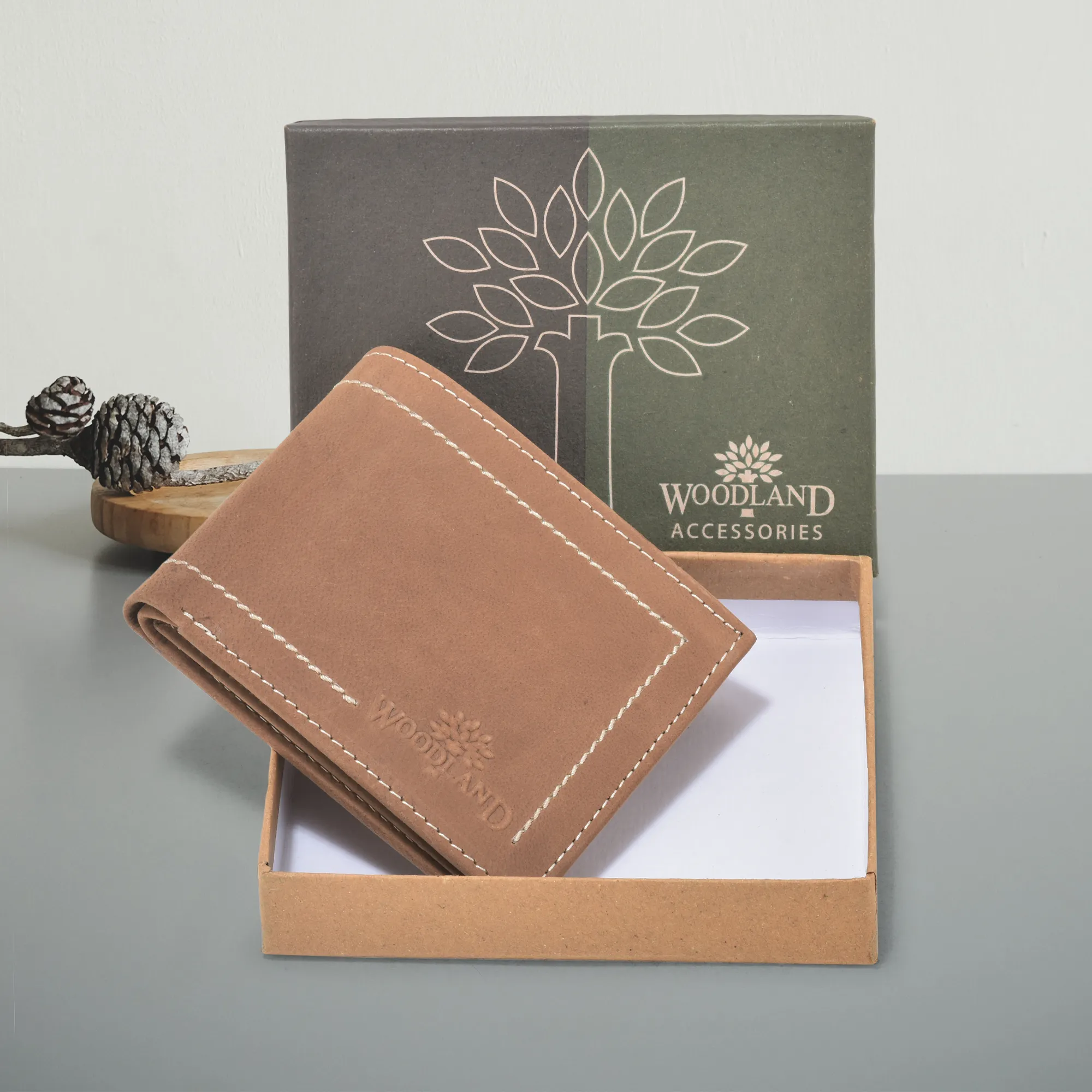Woodland Rust Nubuck Wallet For Men - Thumbnail 6