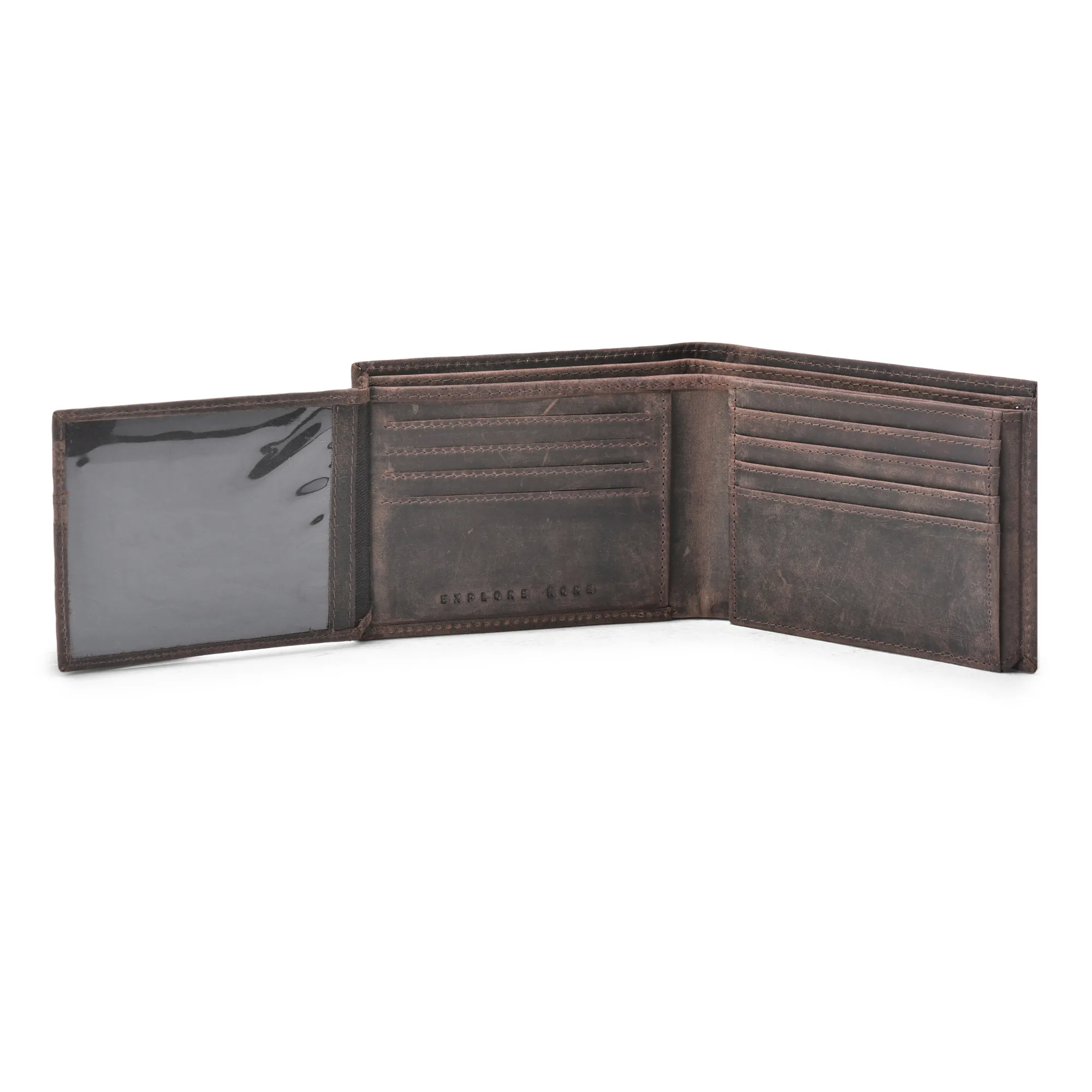 Woodland Men Dark Brown Spacious Wallet - Thumbnail 4