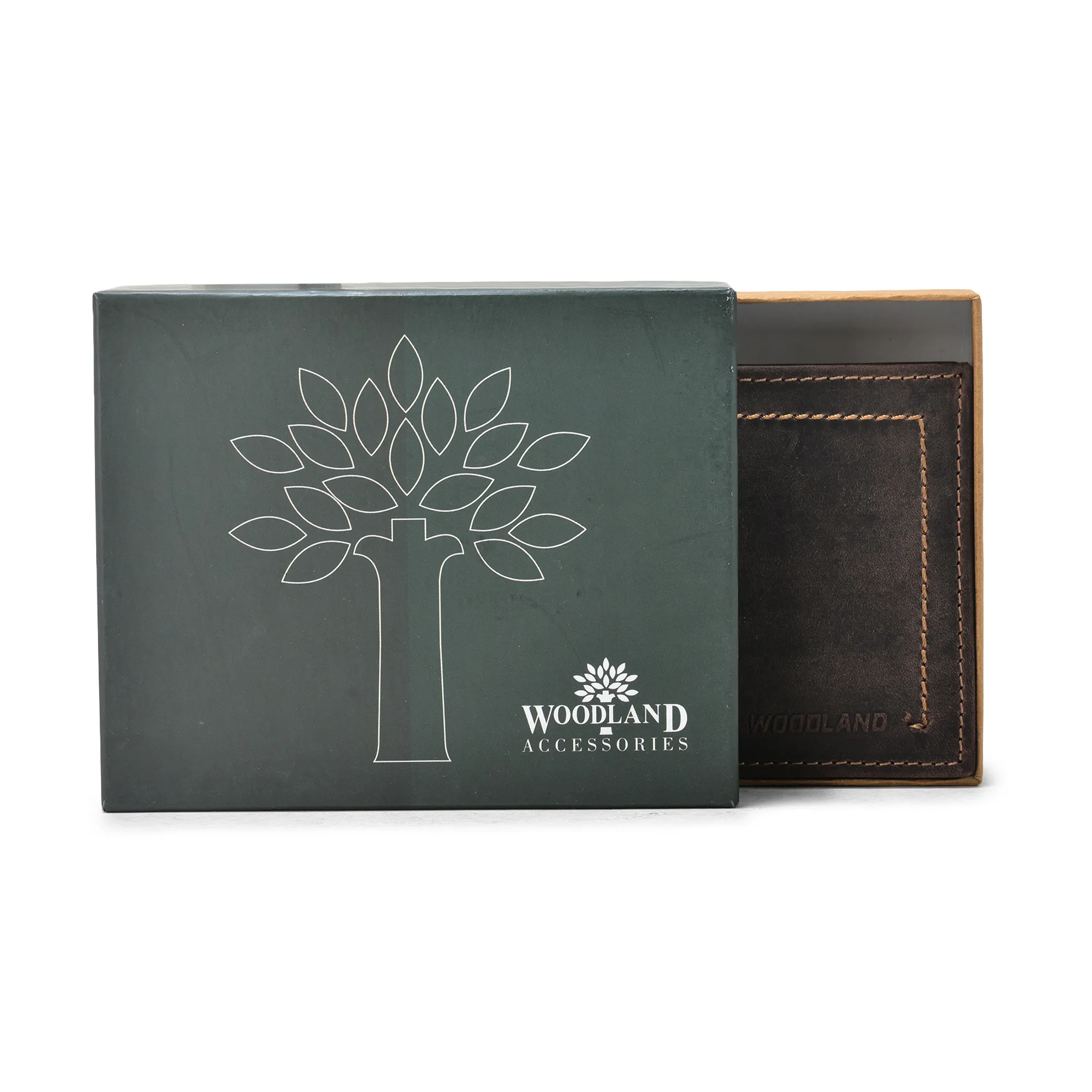 Woodland Men Dark Brown Spacious Wallet - Thumbnail 7