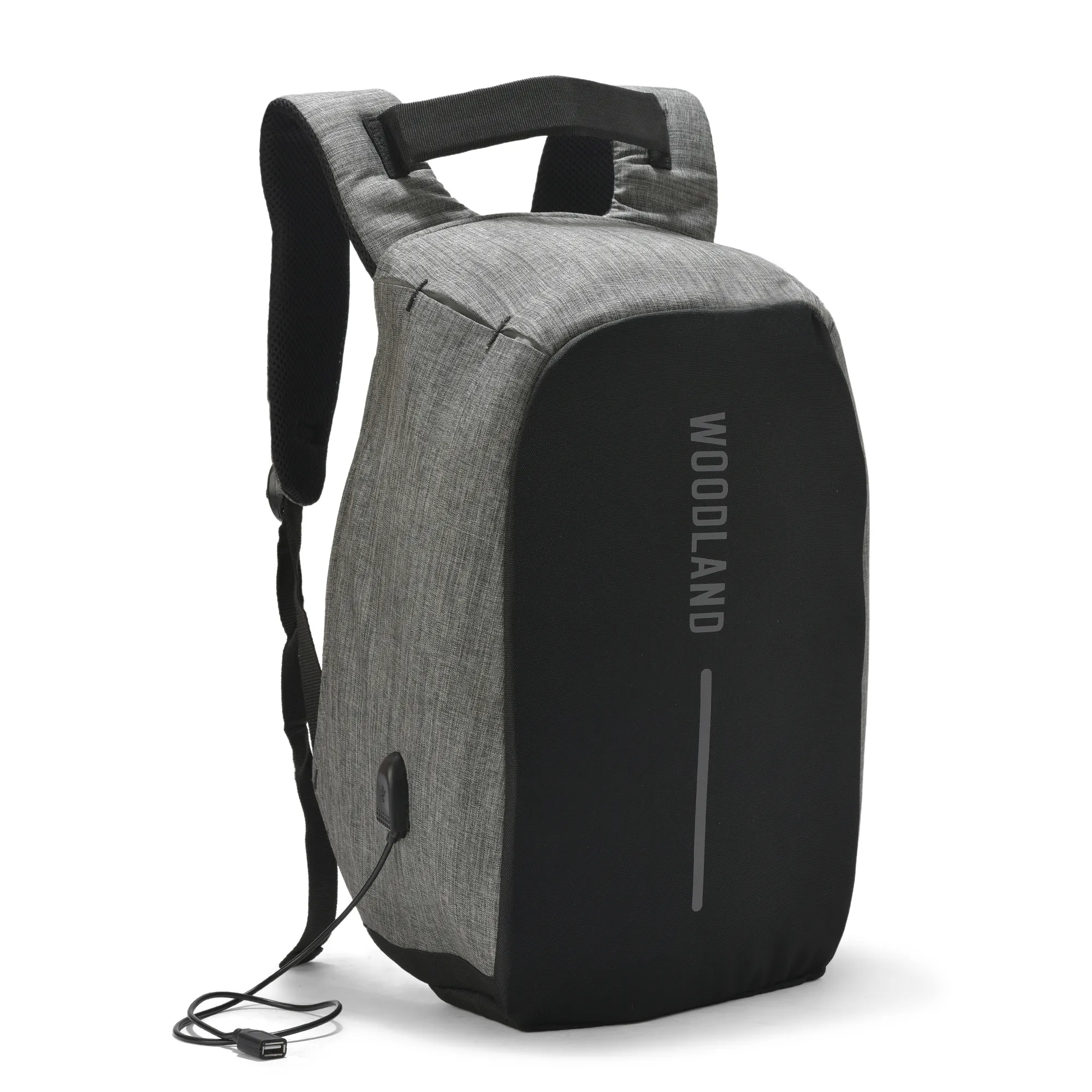 Woodland Grey Unisex Polyester Backpack - Thumbnail 2