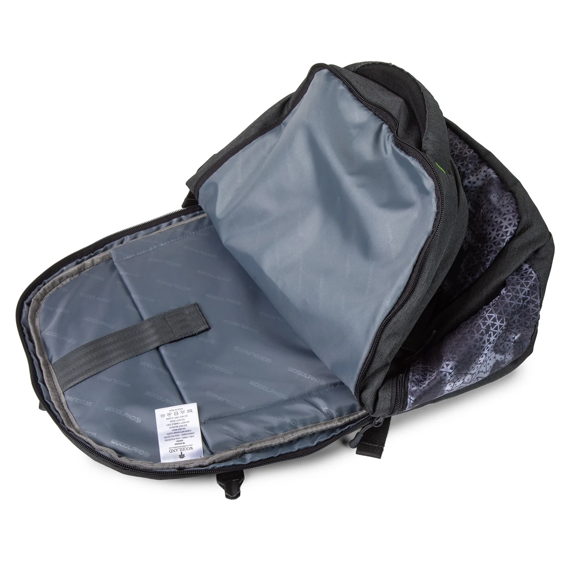 Woodland Unisex Black/Grey Adventure Backpack - Thumbnail 5