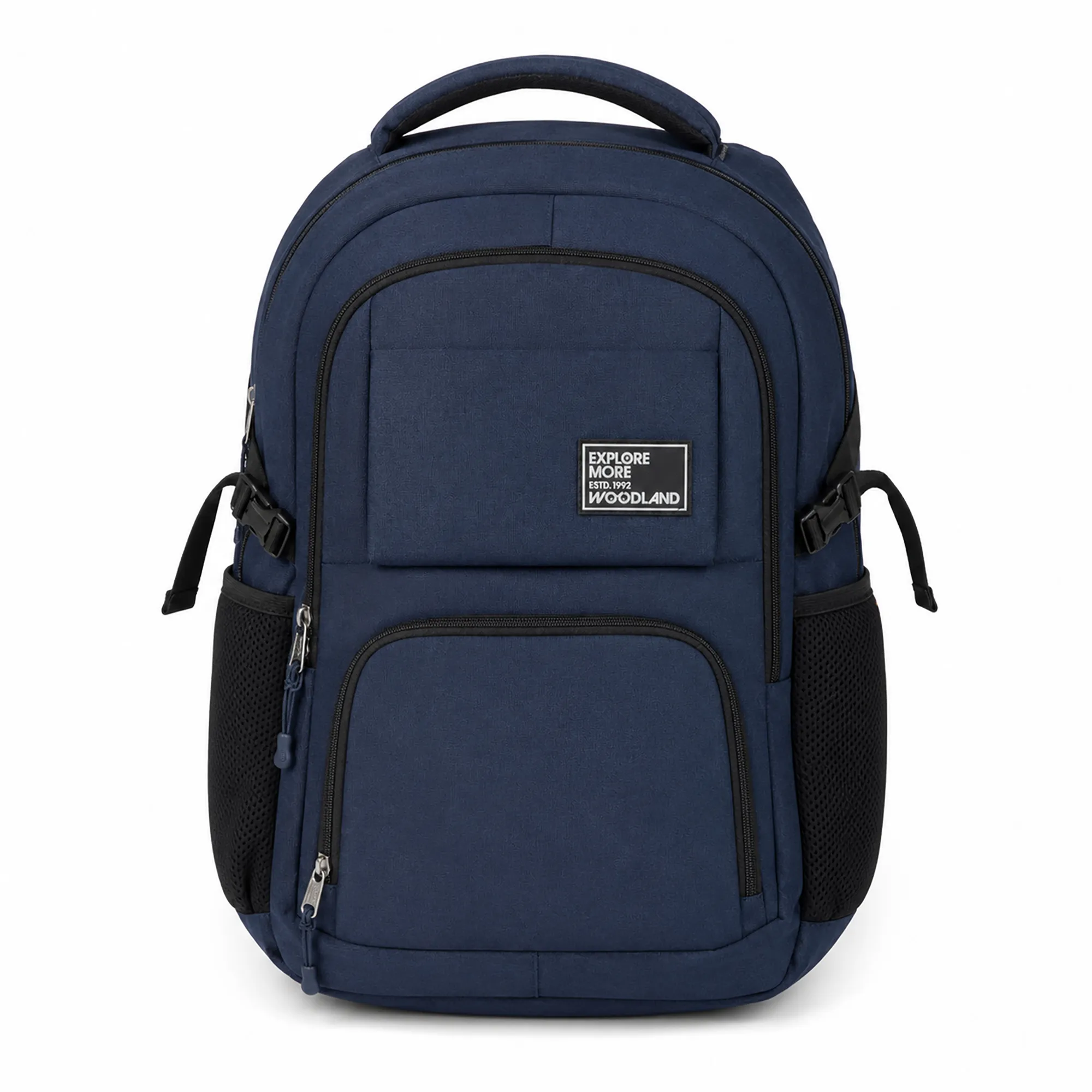 Woodland Unisex Navy Melange Polyester Multi-Compartment Backpack - Thumbnail 2
