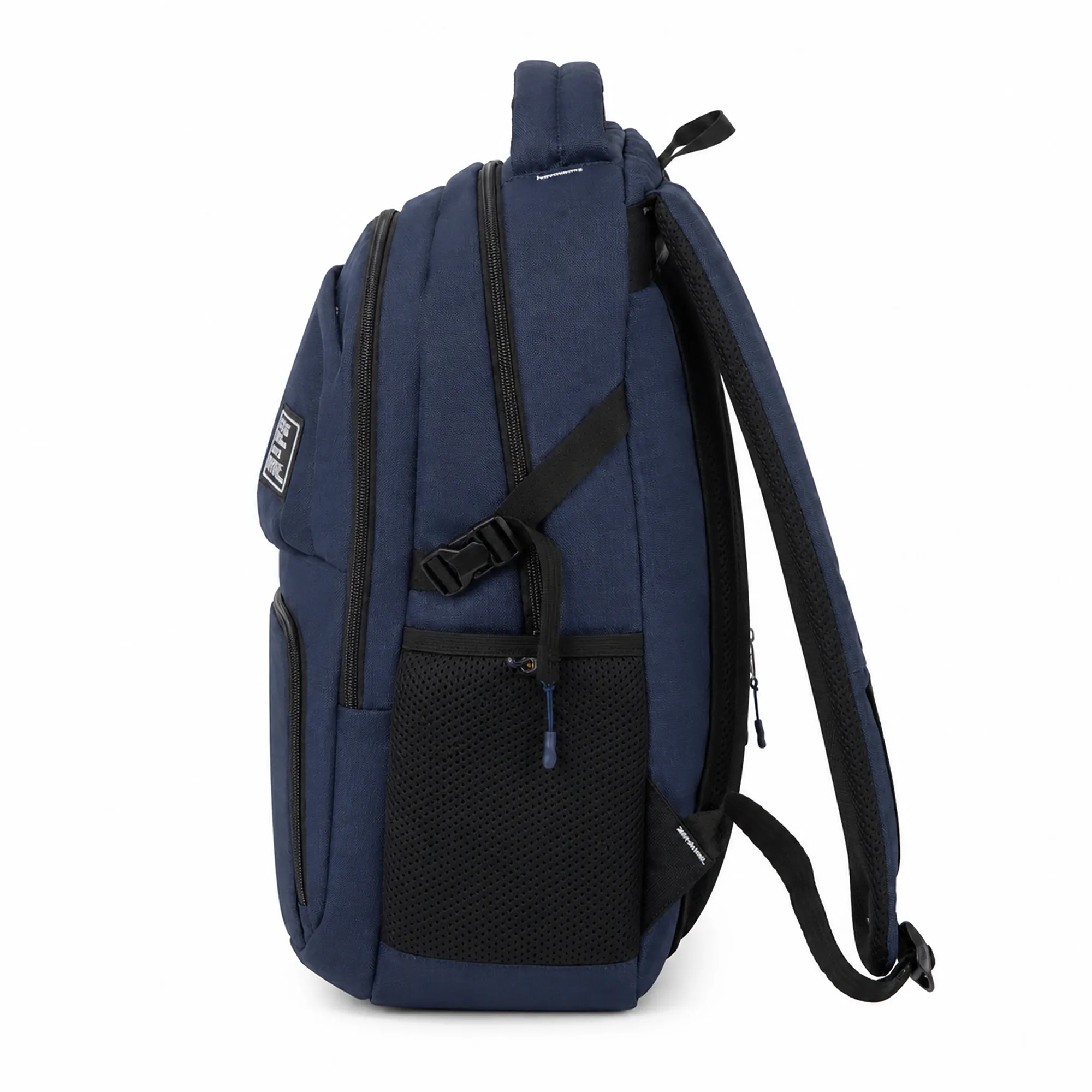 Woodland Unisex Navy Melange Polyester Multi-Compartment Backpack - Thumbnail 3
