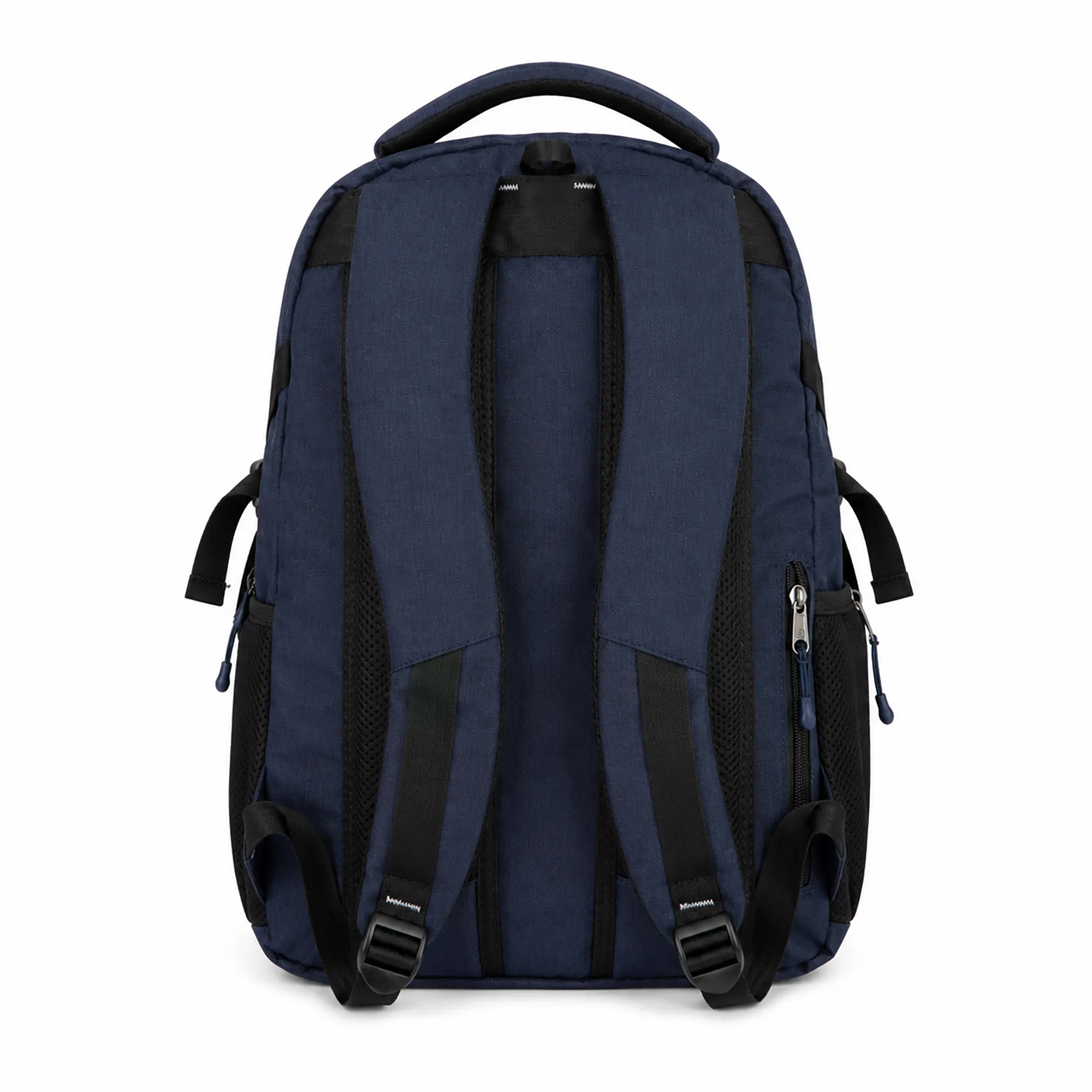 Woodland Unisex Navy Melange Polyester Multi-Compartment Backpack - Thumbnail 4