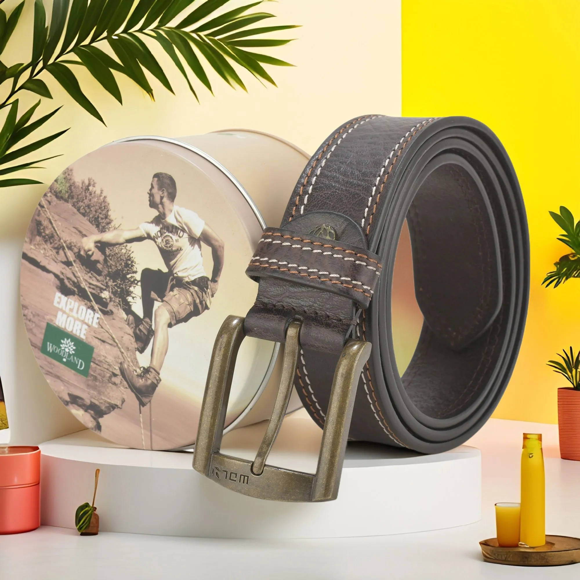 Woodland Unisex Brown Echo Leather Belt

 - Thumbnail 2