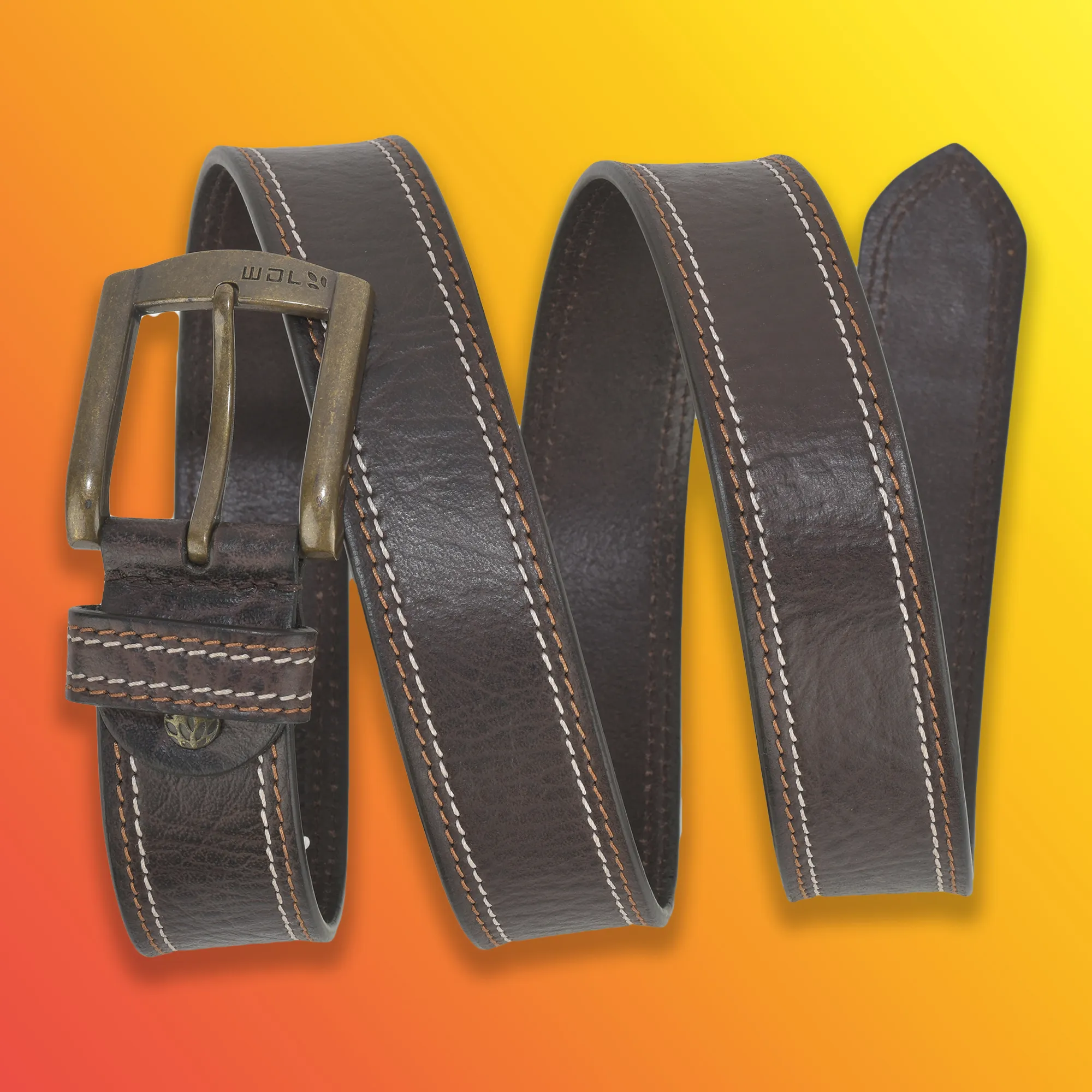 Woodland Unisex Brown Echo Leather Belt

 - Thumbnail 3