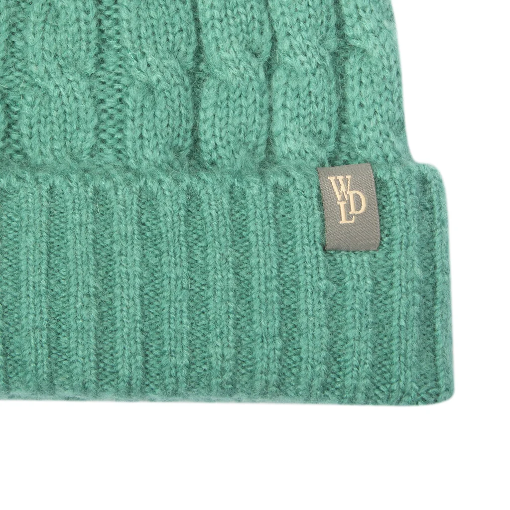 Woodland Unisex Turquoise Woolen Beanie - Thumbnail 2