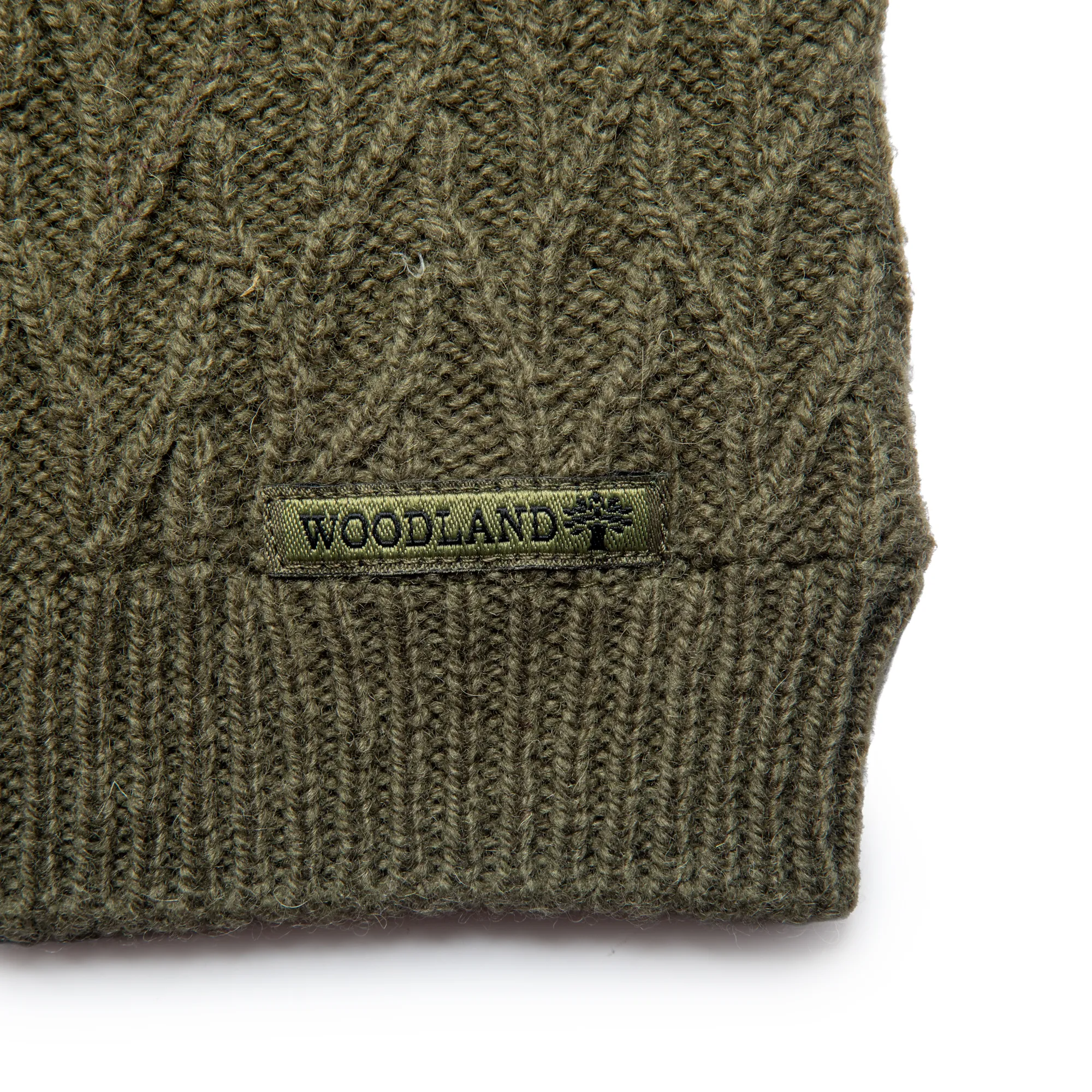 Woodland Olive Green Woolen Beanie Cap - Thumbnail 2