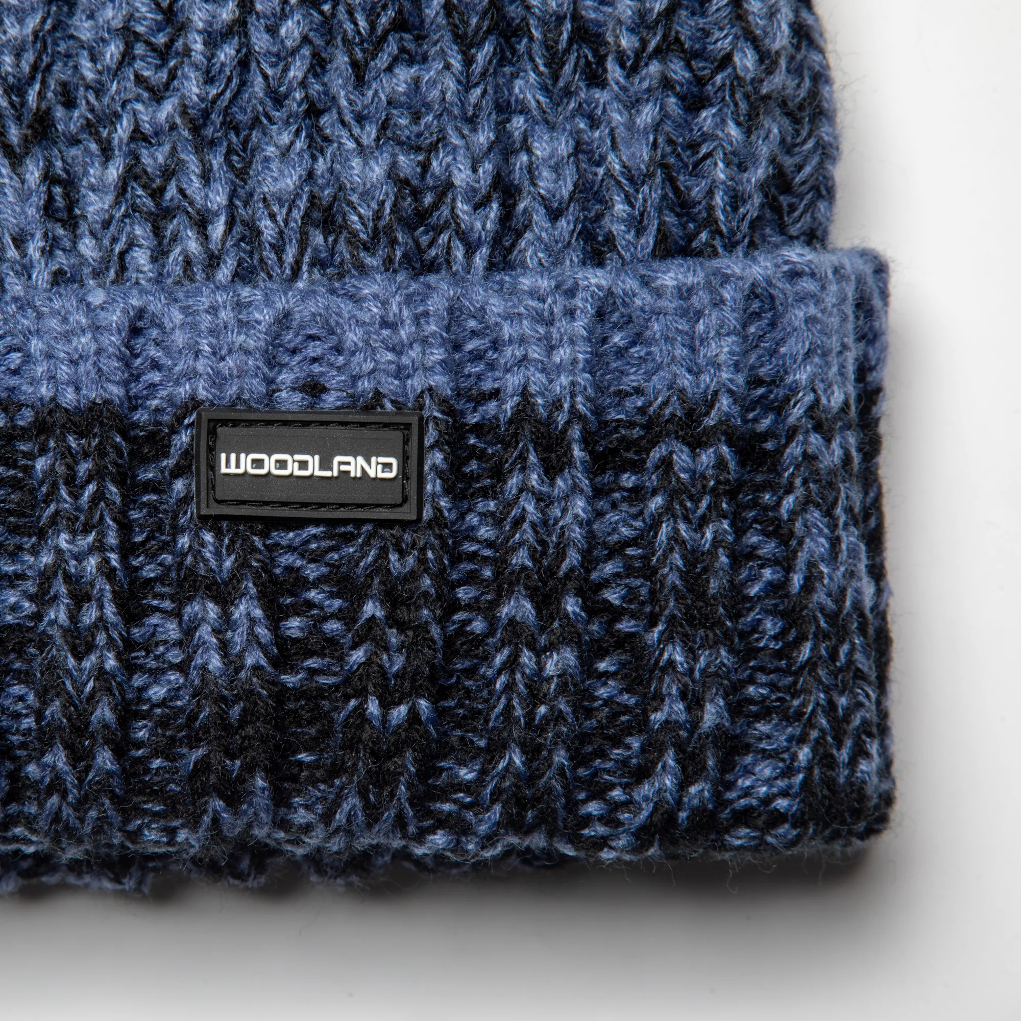 Woodland Unisex Blue/Black Knit Winter Cap - Thumbnail 2