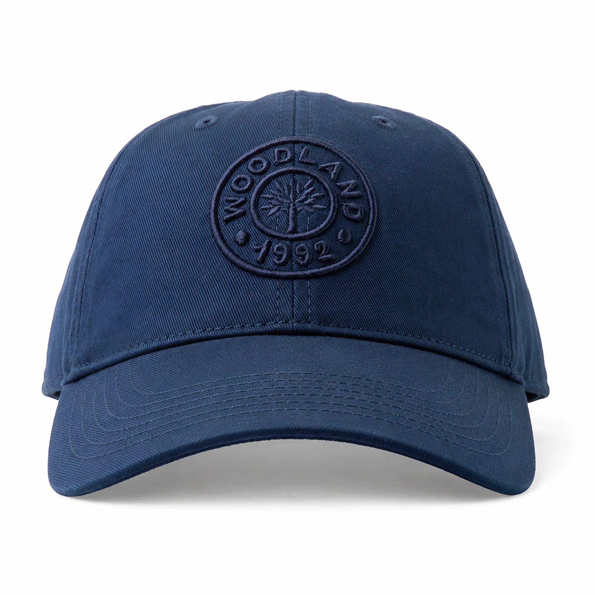 Woodland Unisex Navy Cotton Cap with Embroidered Logo - Thumbnail 2
